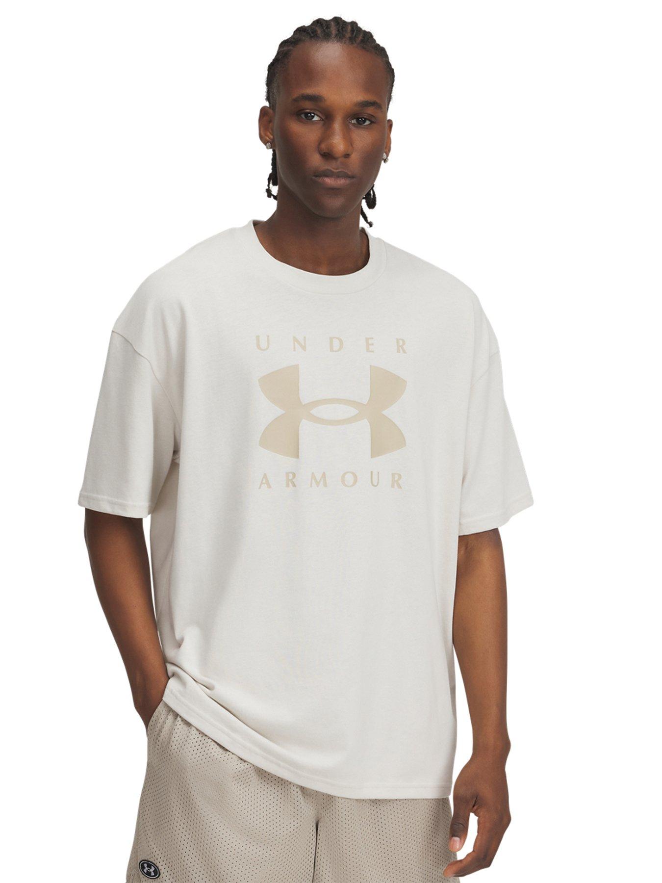 undefined Mens Training Heavyweight Oversized Branded T-Shirt - White