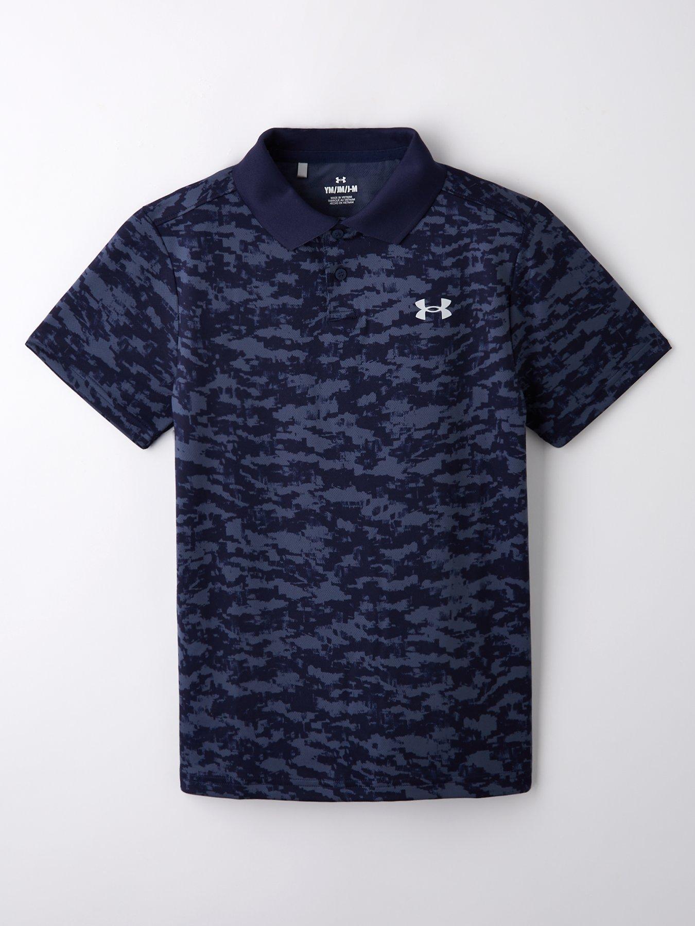 undefined Junior Boys Golf Matchplay Printed Polo Shirt - Navy