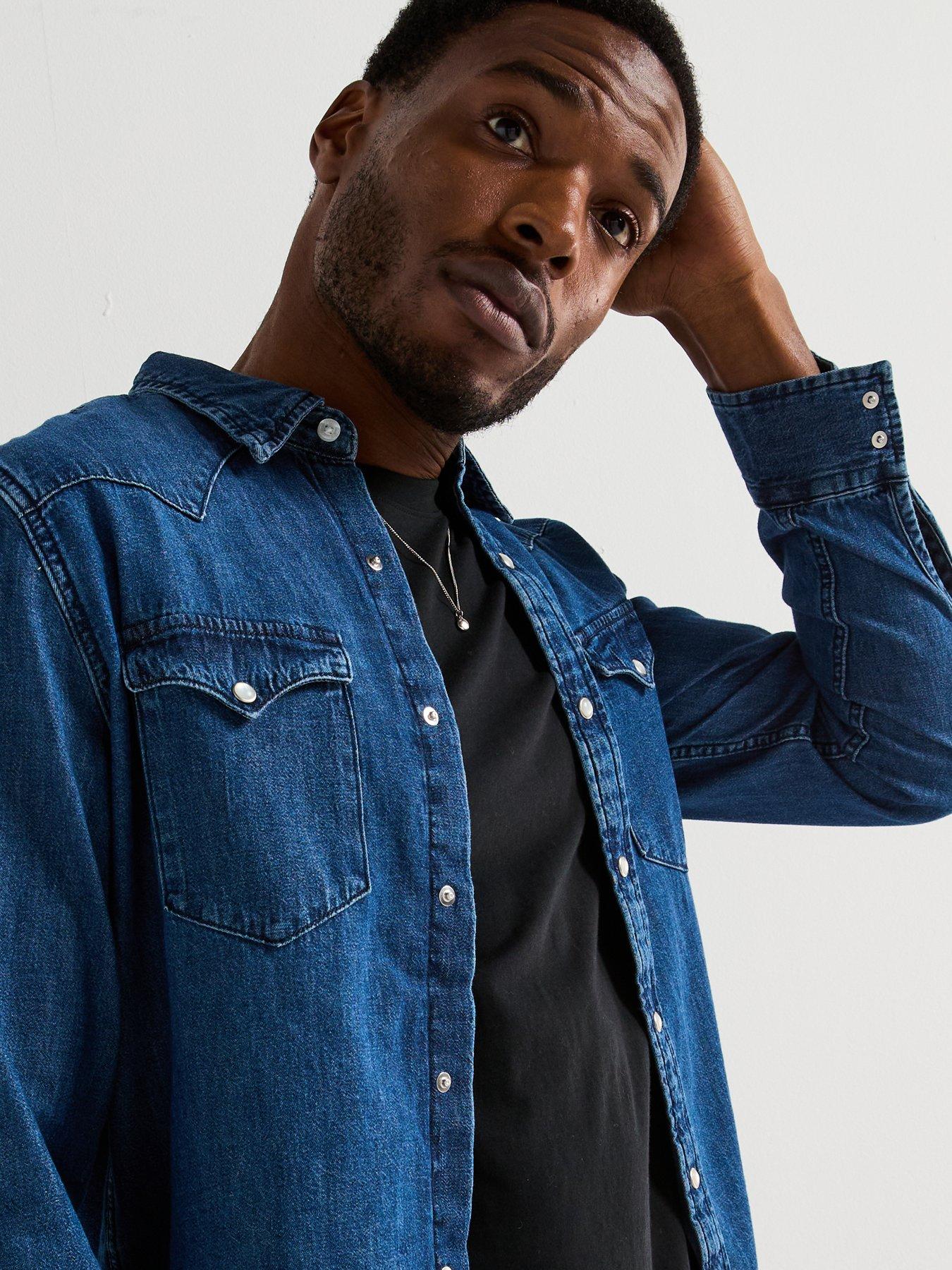 Levi's Classic Western Standard Dark Indigo Denim Shirt Blue Very