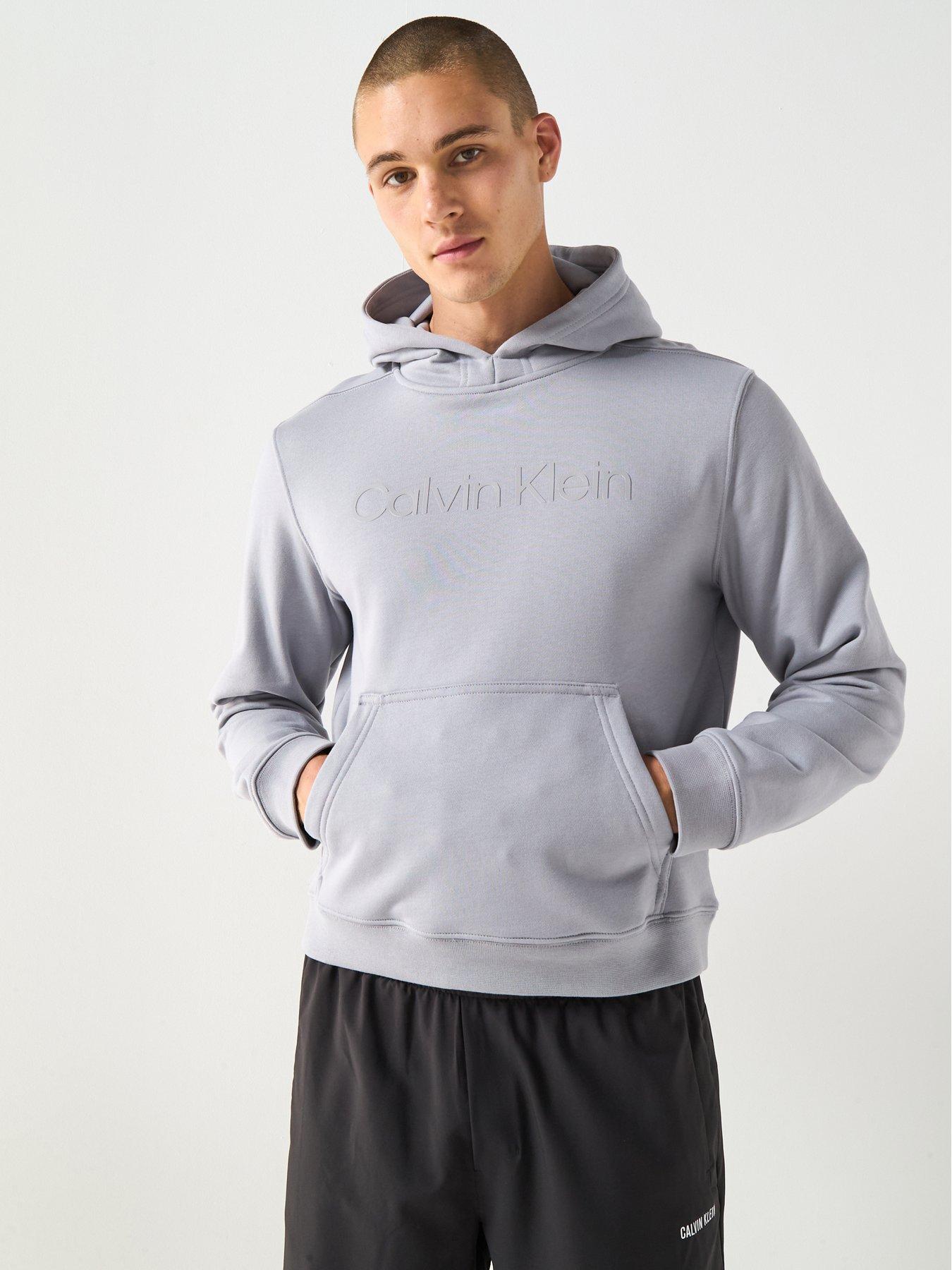 Calvin Klein Sport Ck Chest Logo Poly Overhead Hoodie - Grey