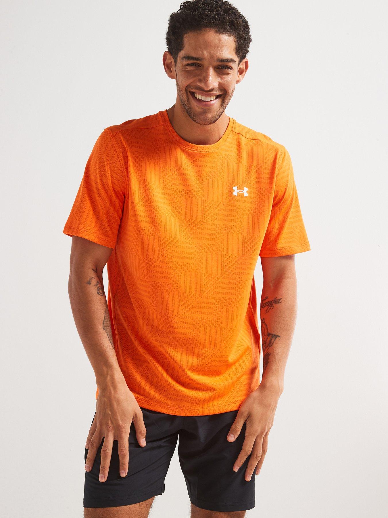 UNDER ARMOUR Mens Training Tech Vent Geotessa T-Shirt - Orange