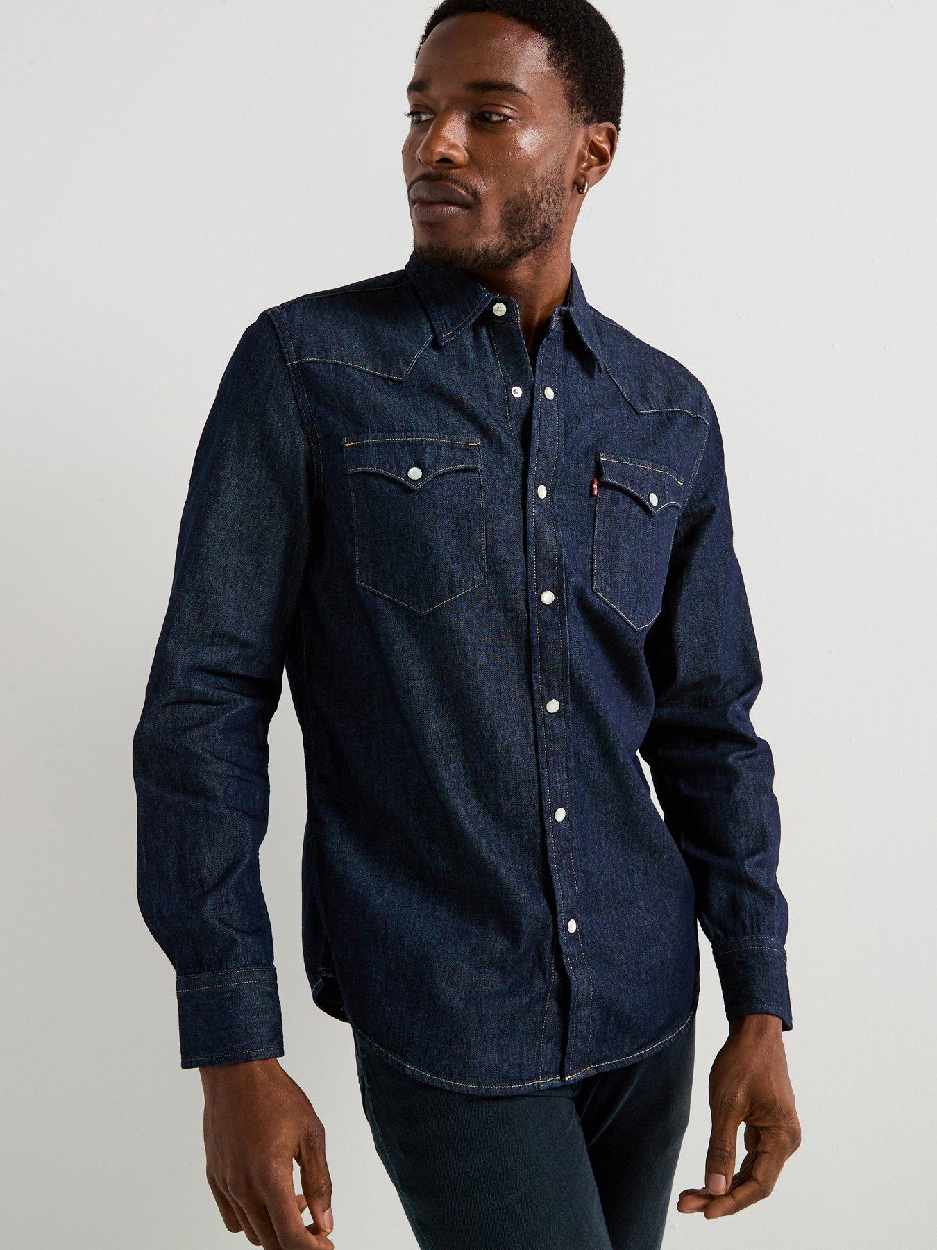 Levi's grey denim shirt deals