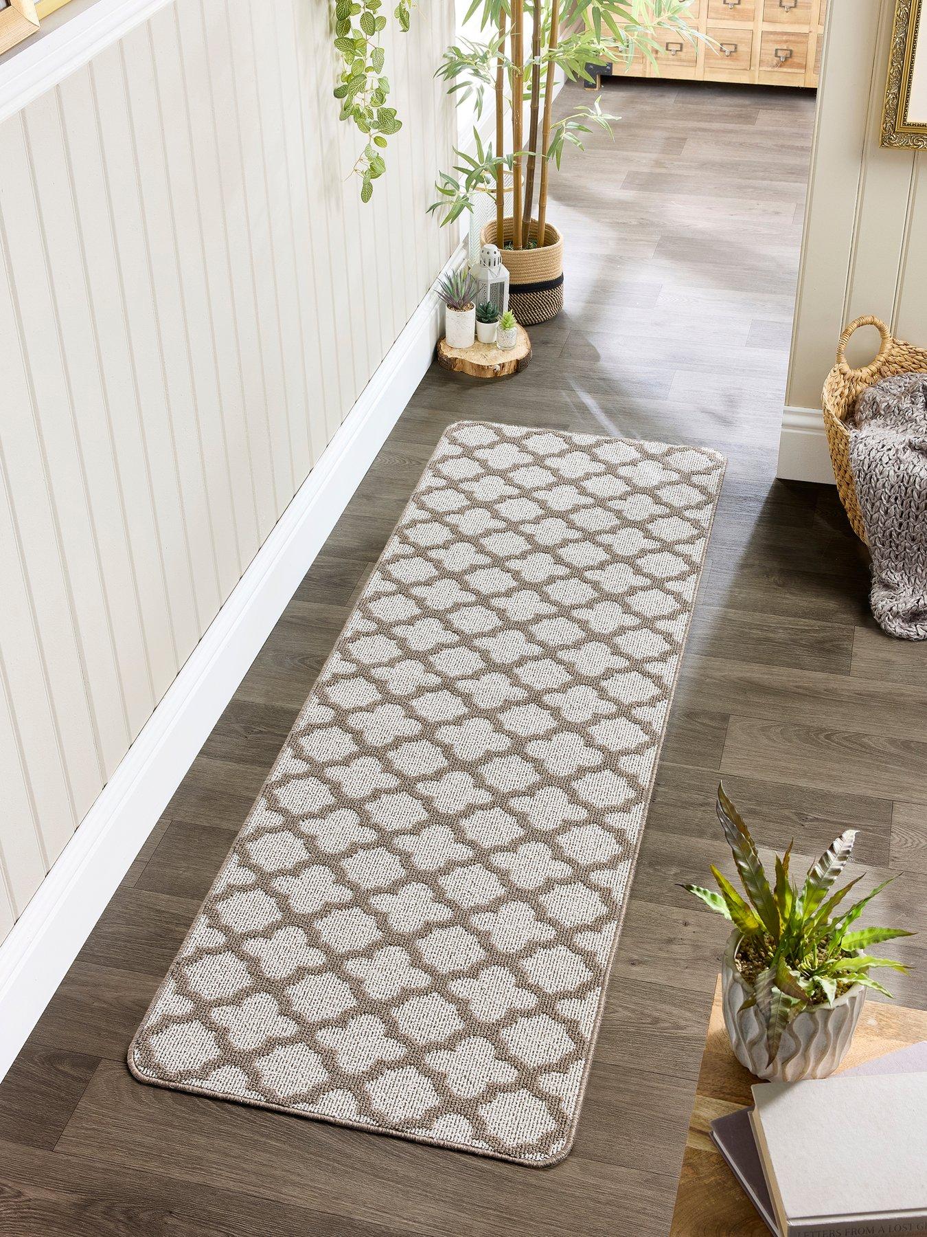 The Very Collection Moroccan tile, Stain Resistant, Anti Slip Runner - Brown
