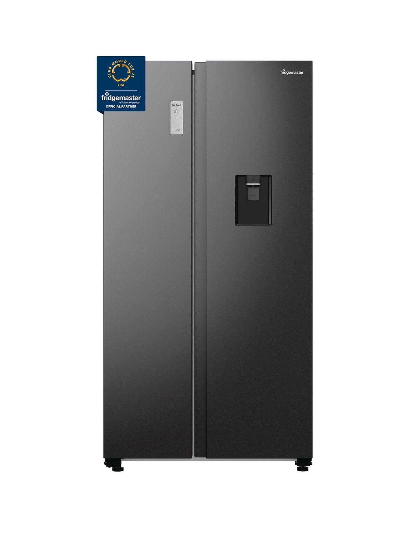 Fridgemaster MS91547BFE Total No Frost American Fridge Freezer with Non-Plumbed Water Dispenser - Black - E Rated