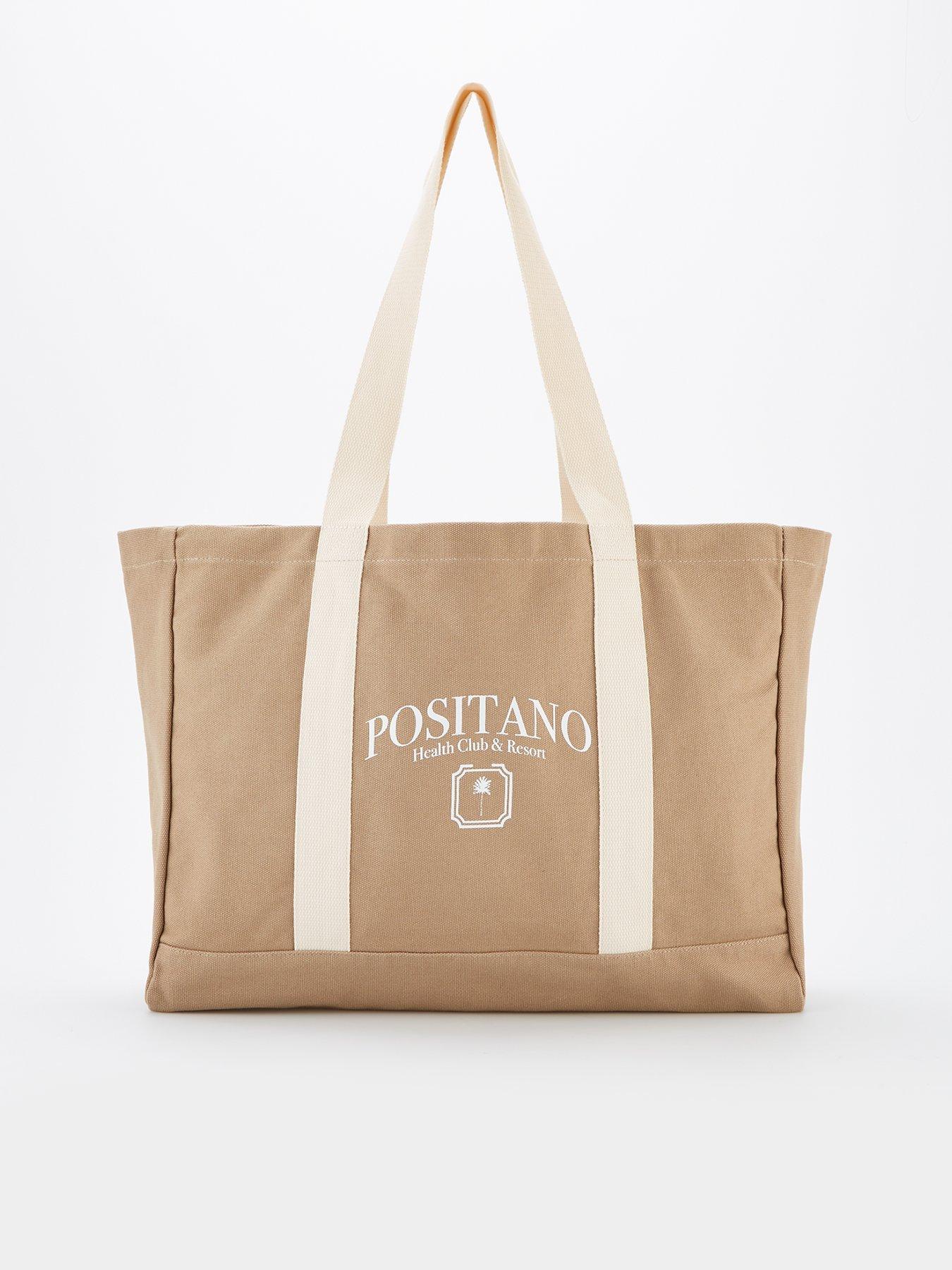 undefined Printed Slogan Canvas Tote Bag