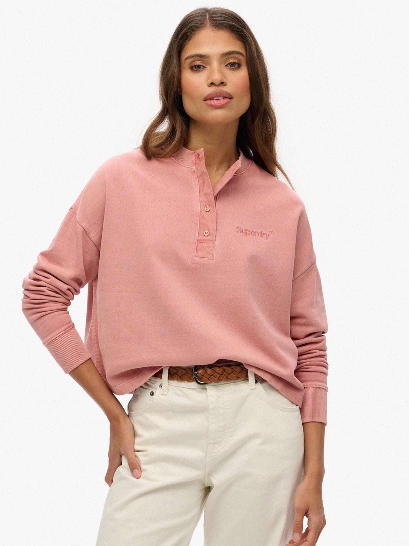 undefined Embroidered Logo Button Sweatshirt - Pink