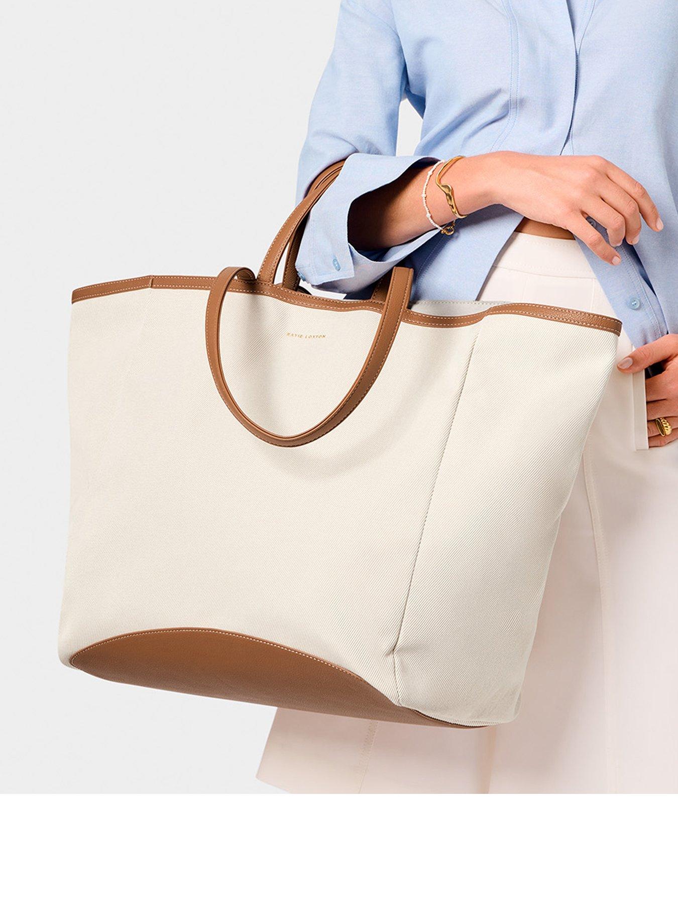 undefined Siena Canvas Oversized Tote - Canvas  Cognac