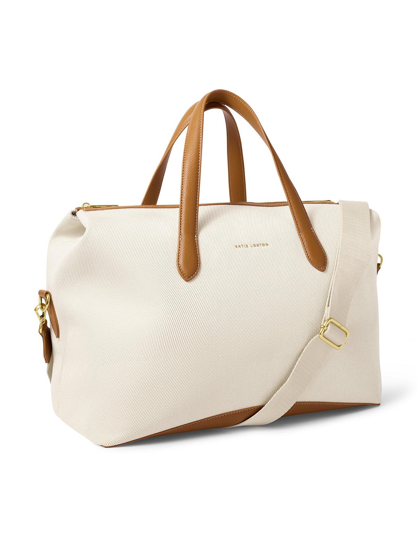 Katie Loxton Milan Canvas Cabin Bag In Canvas / Cognac