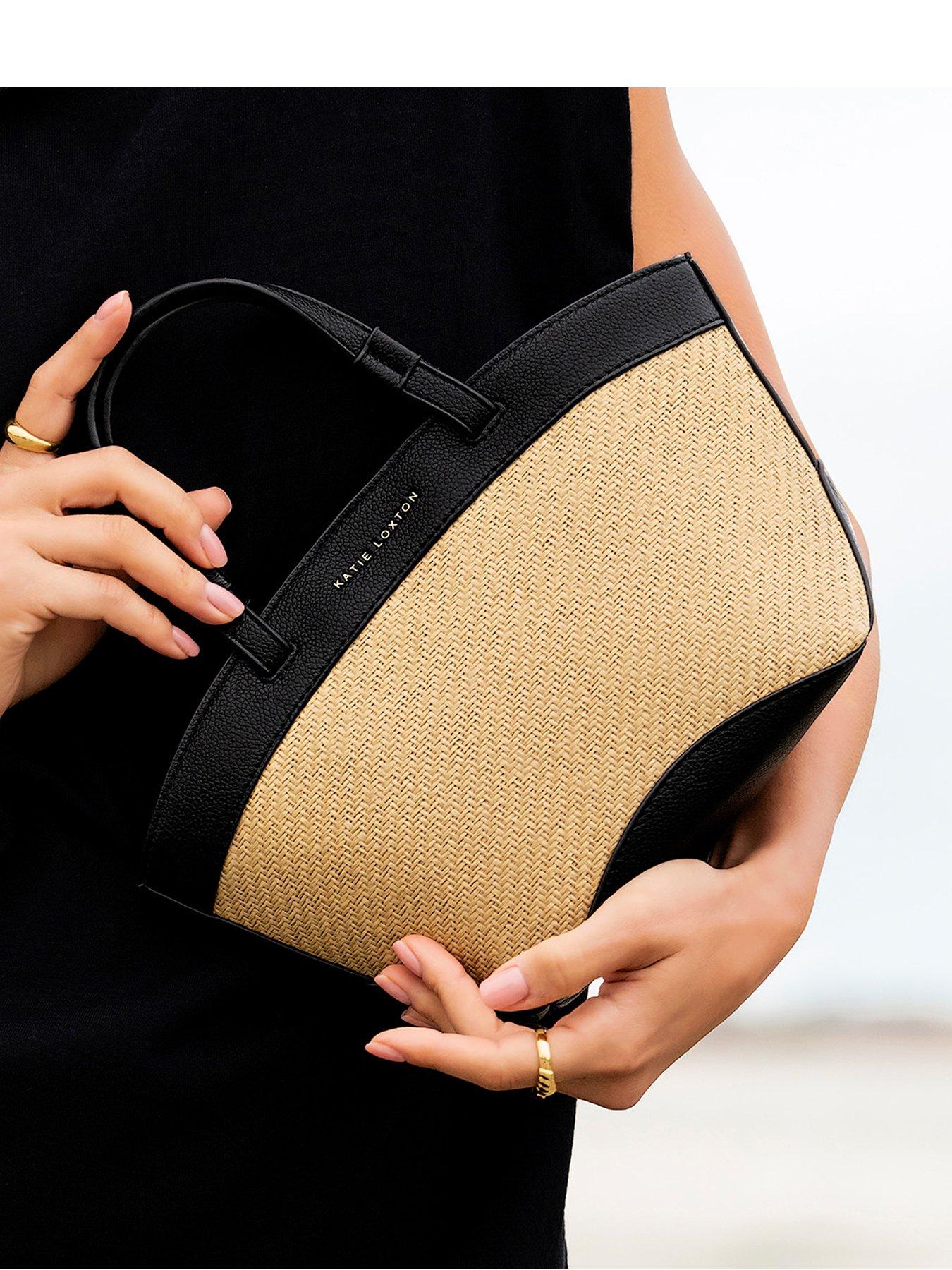undefined Riviera Raffia Mini Tote Bag - Raffiablack