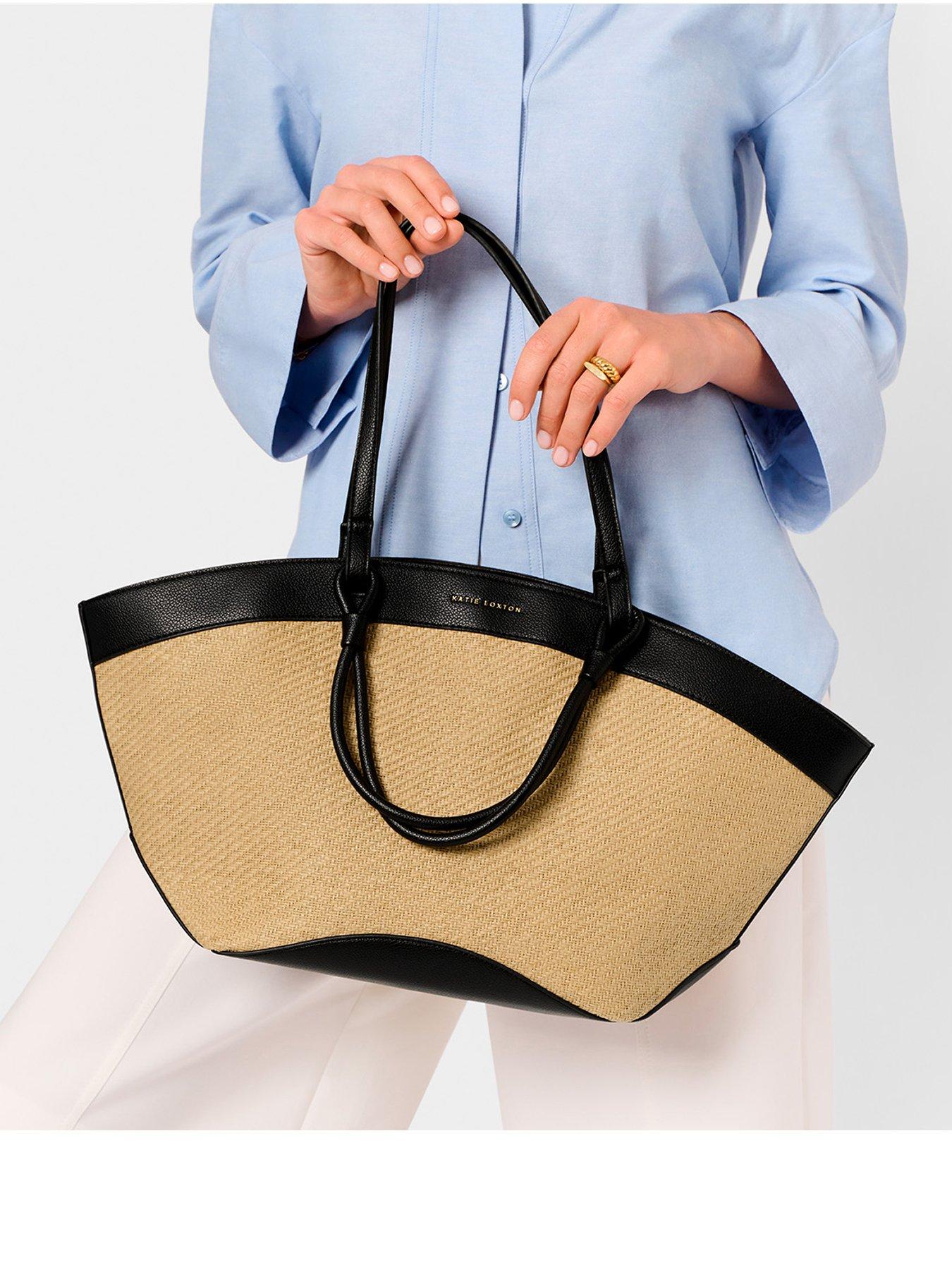 undefined Riviera Raffia Tote Bag - Raffia  Black