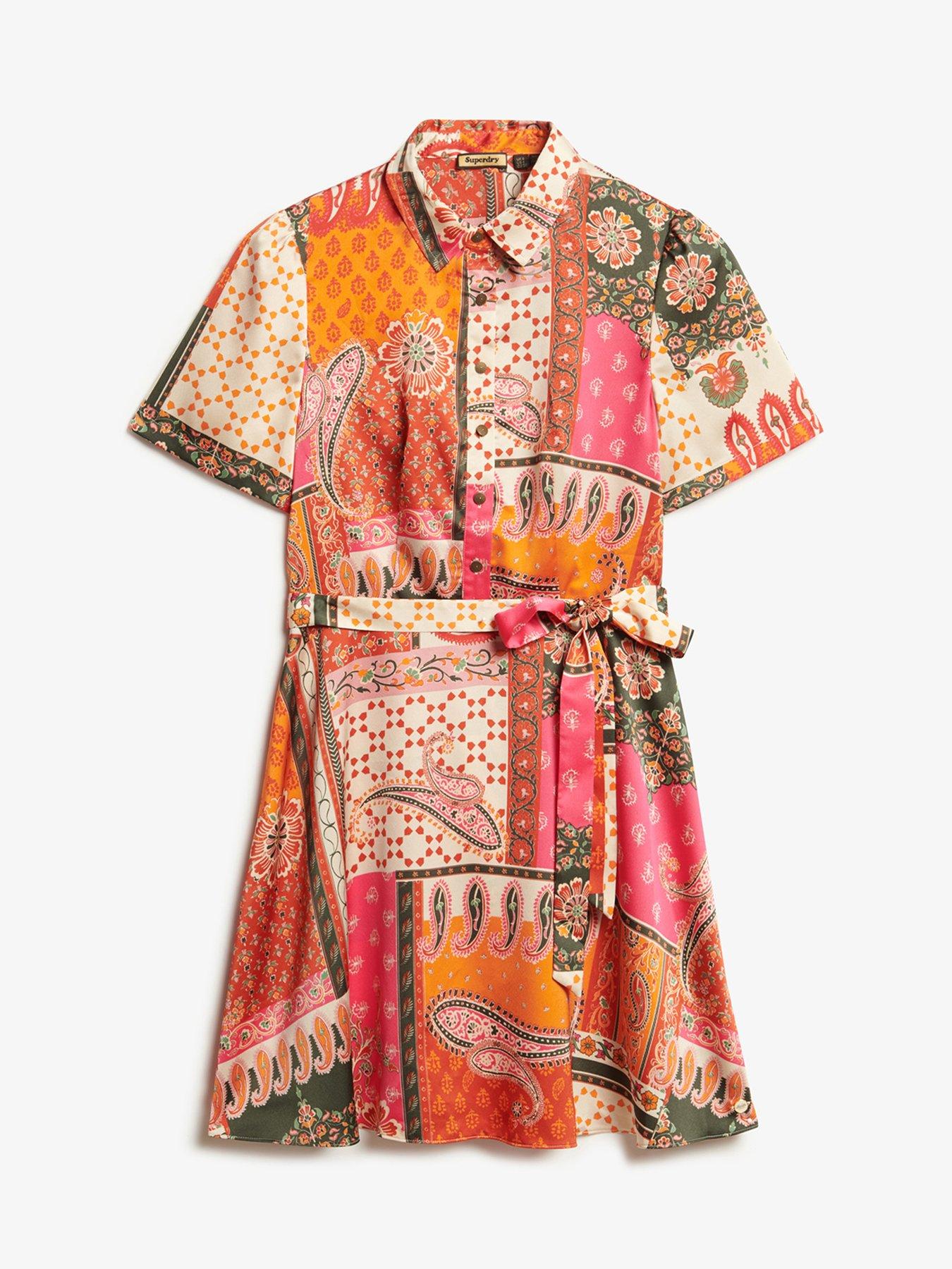 open lace back dress Superdry Women's Tencel Shirt Dress, Toasted Orange, XL: Buy Online at Best  Price in UAE