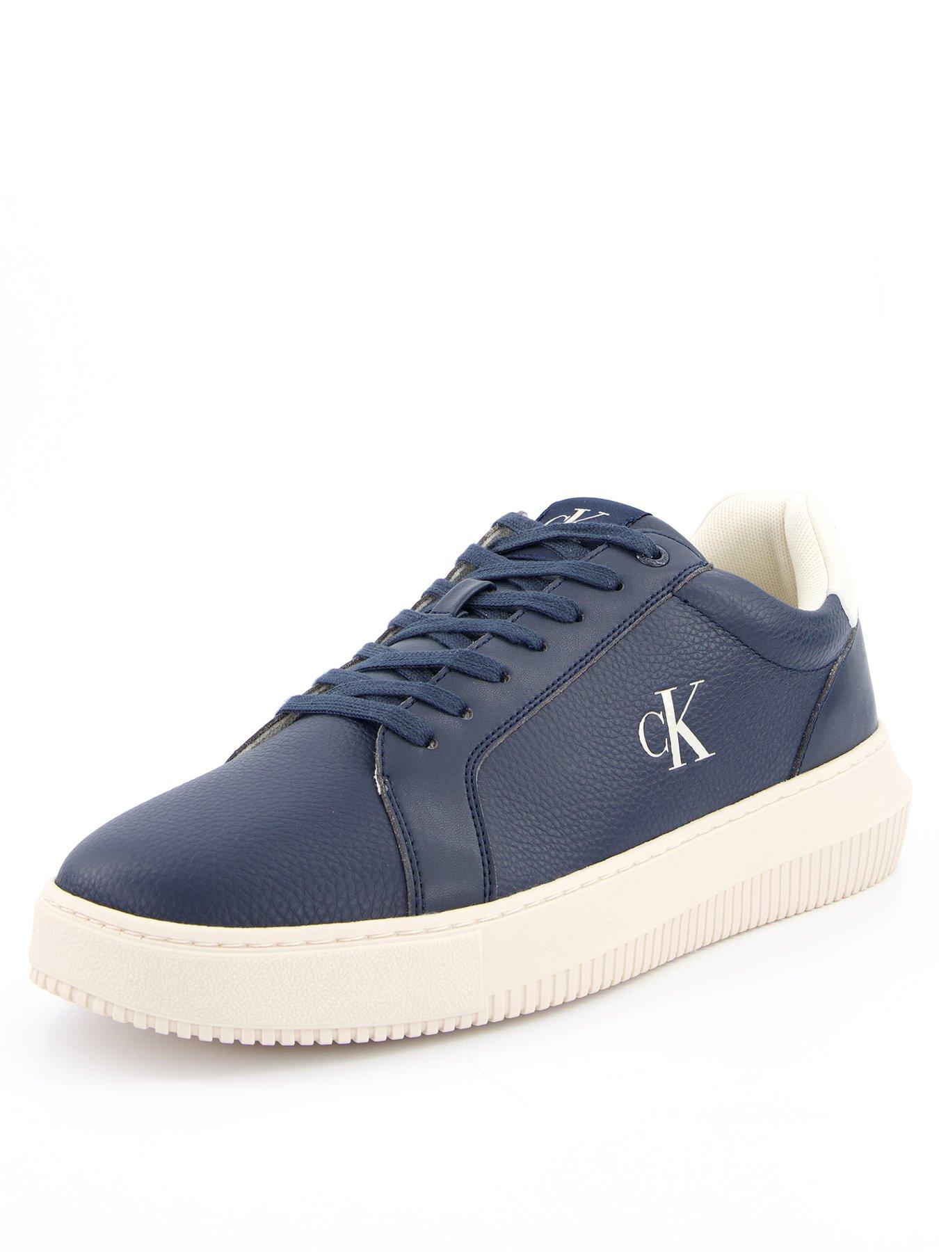 Image 2 of 7 of Calvin Klein Chunky Cupsole Leather Trainers - Navy