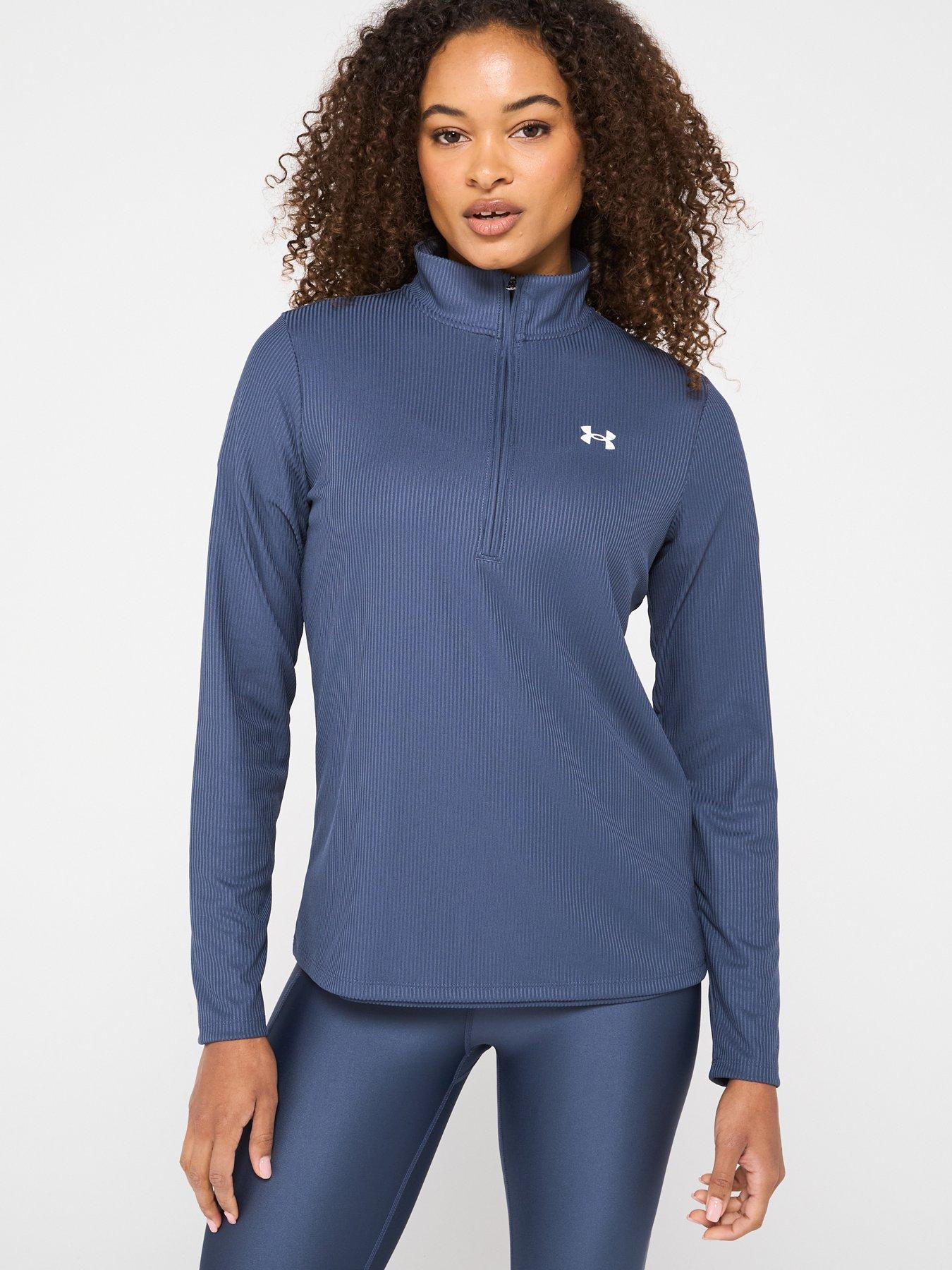 undefined Womens Training Tech Rib 1/2 Zip - Grey