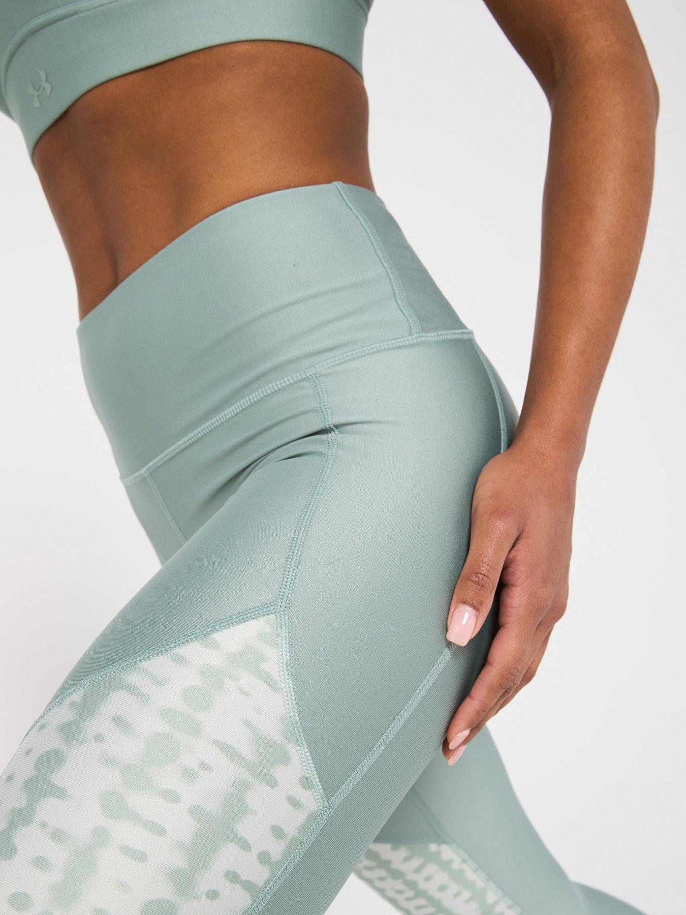 Image 6 of 6 of UNDER ARMOUR Womens Training Tech Print Panel Ankle Tights - Green