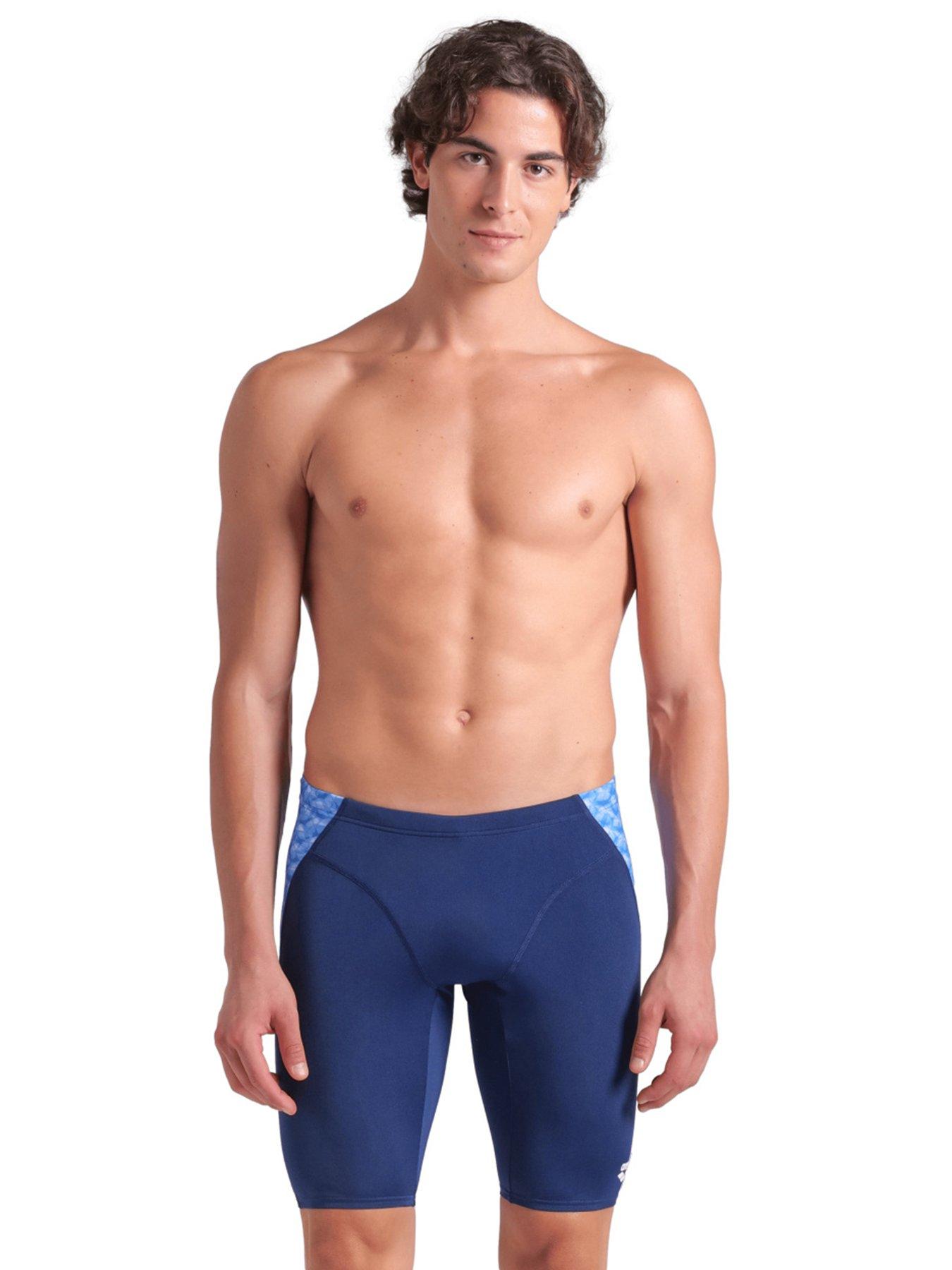 undefined Men's Monogram Swim Jammer Shorts - Navy