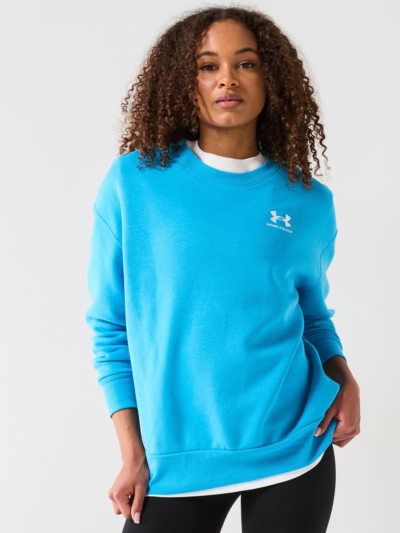 undefined Womens Training Icon Fleece Oversized Crew Sweatshirt - Blue