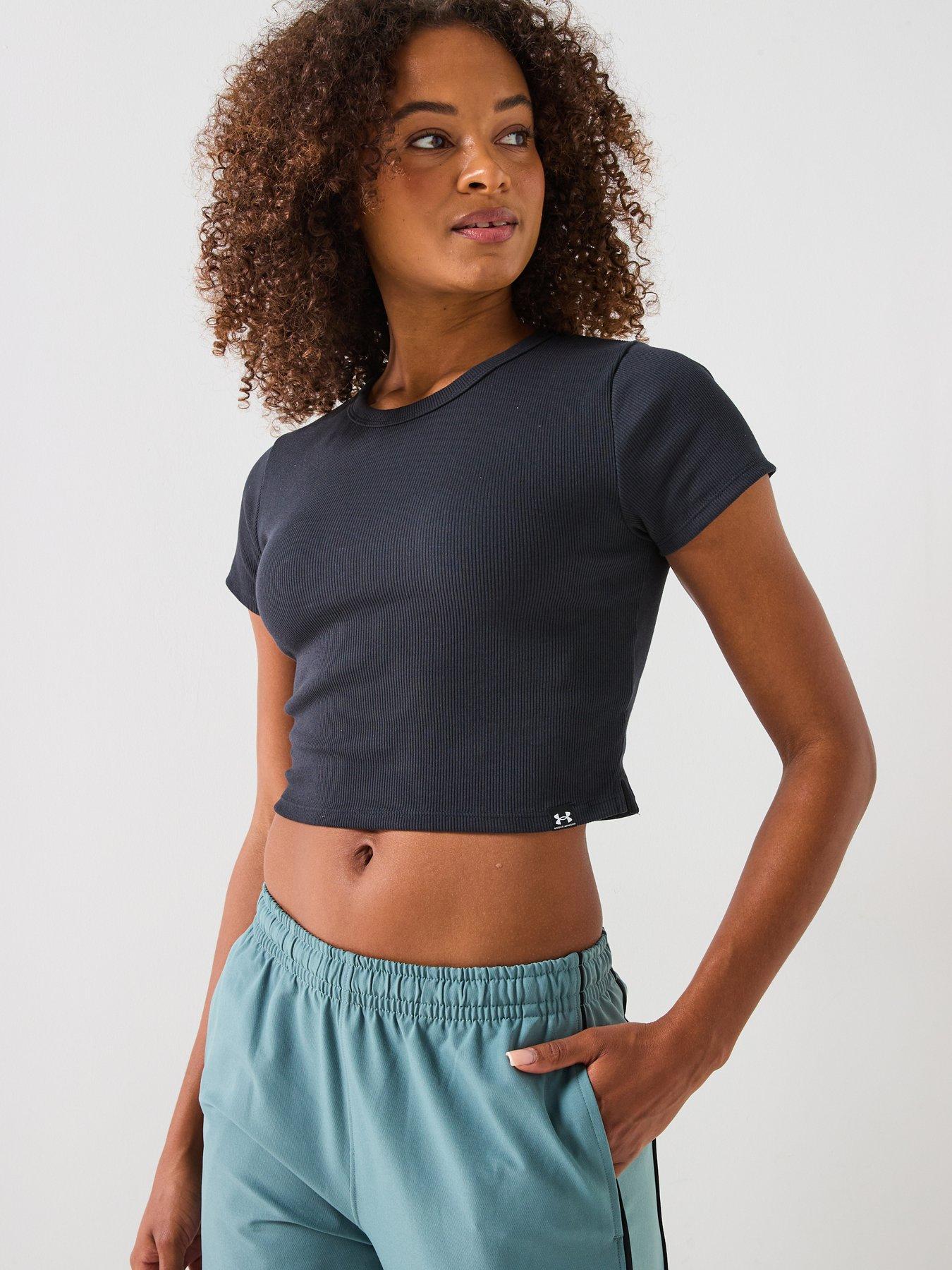 UNDER ARMOUR Womens Training Rival Rib Baby T-Shirt - Black | Very
