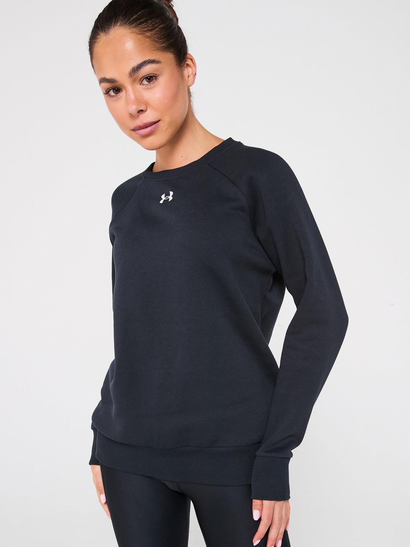 UNDER ARMOUR Womens Training Rival Fleece Crew Sweat - Black