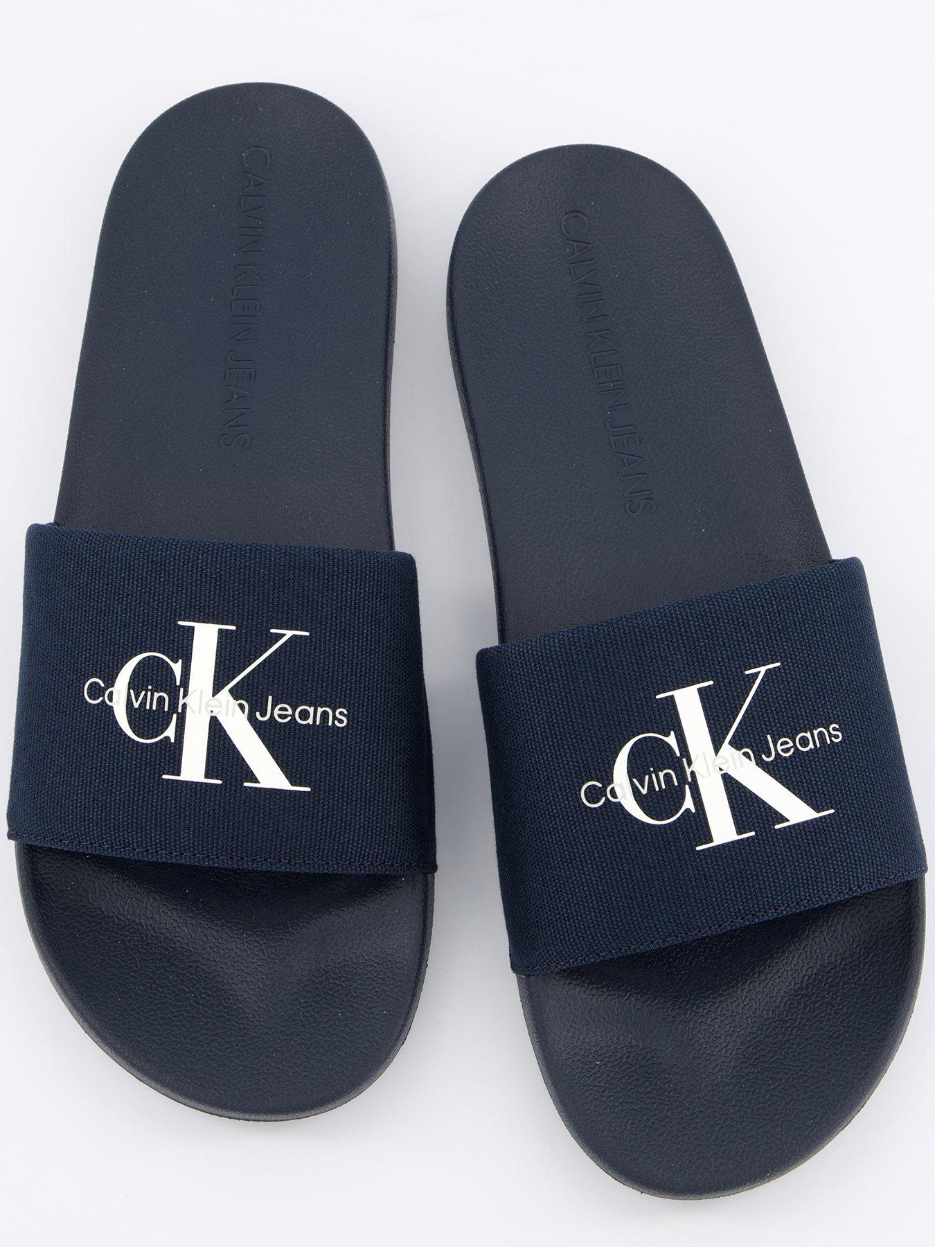 Image 3 of 6 of Calvin Klein Logo Sliders - Navy