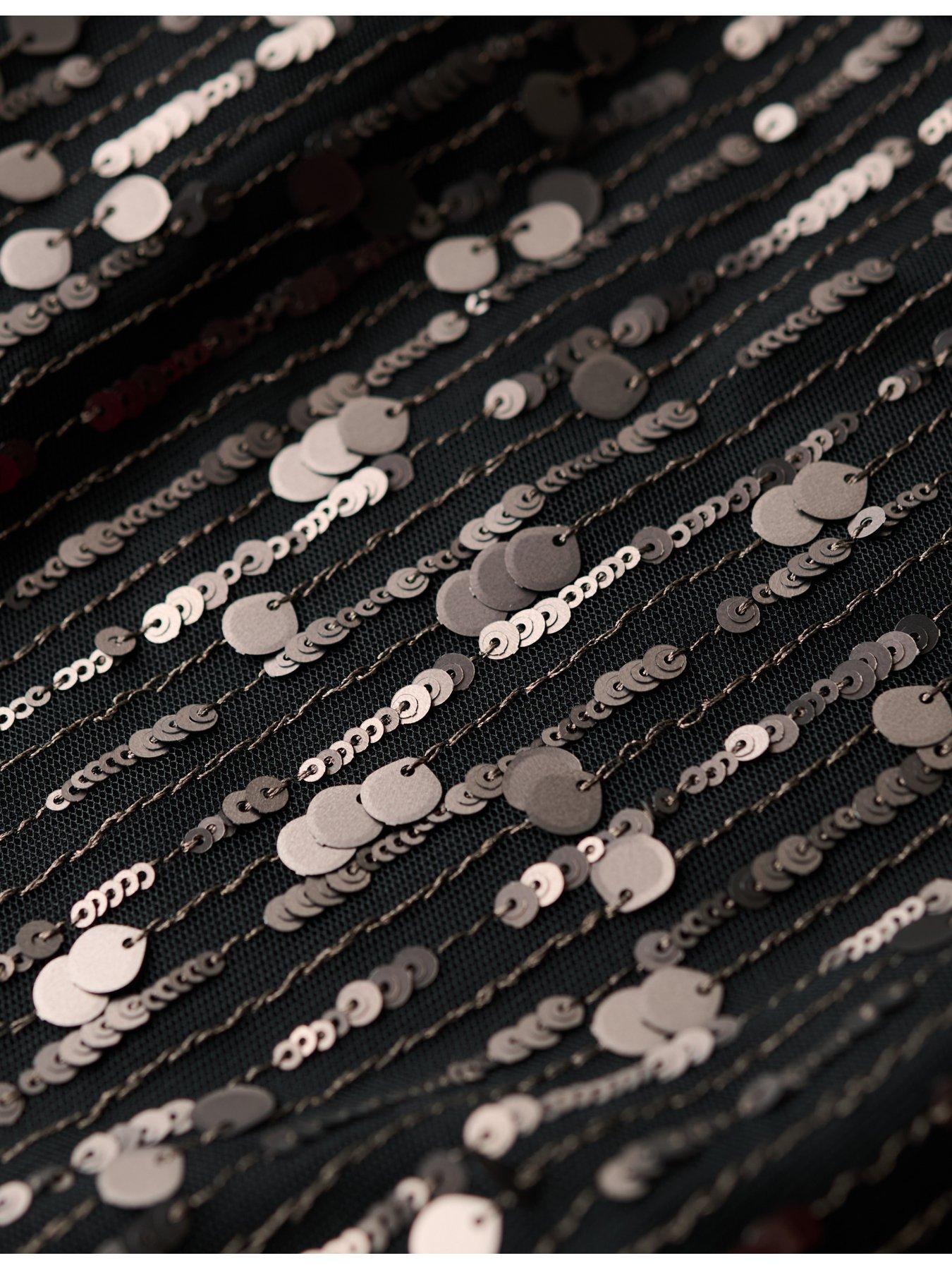 Image 5 of 5 of Superdry Sheer Short Sleeve Sequin Top - Black