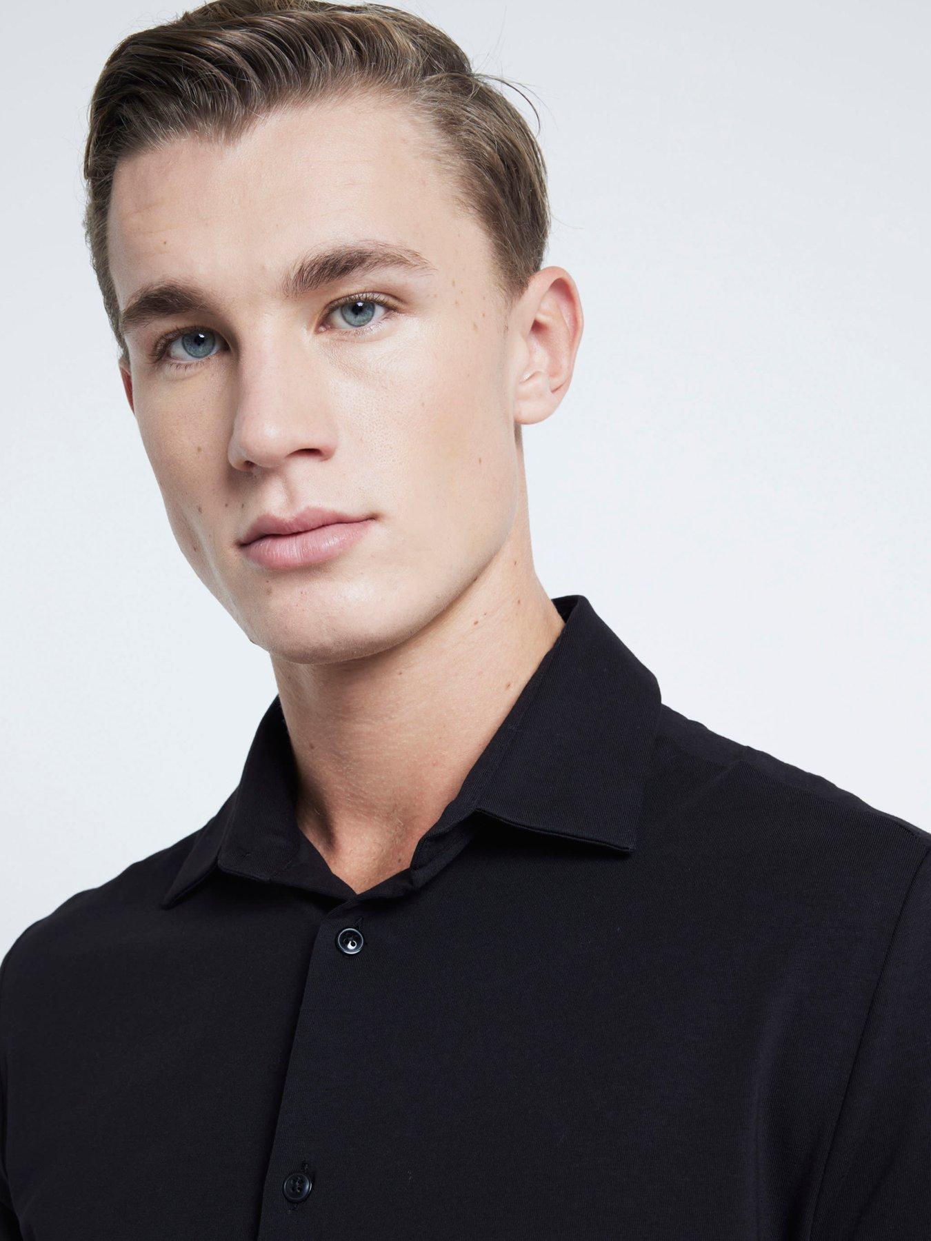 Image 5 of 6 of River Island Short Sleeve Jersey Shirt - Black