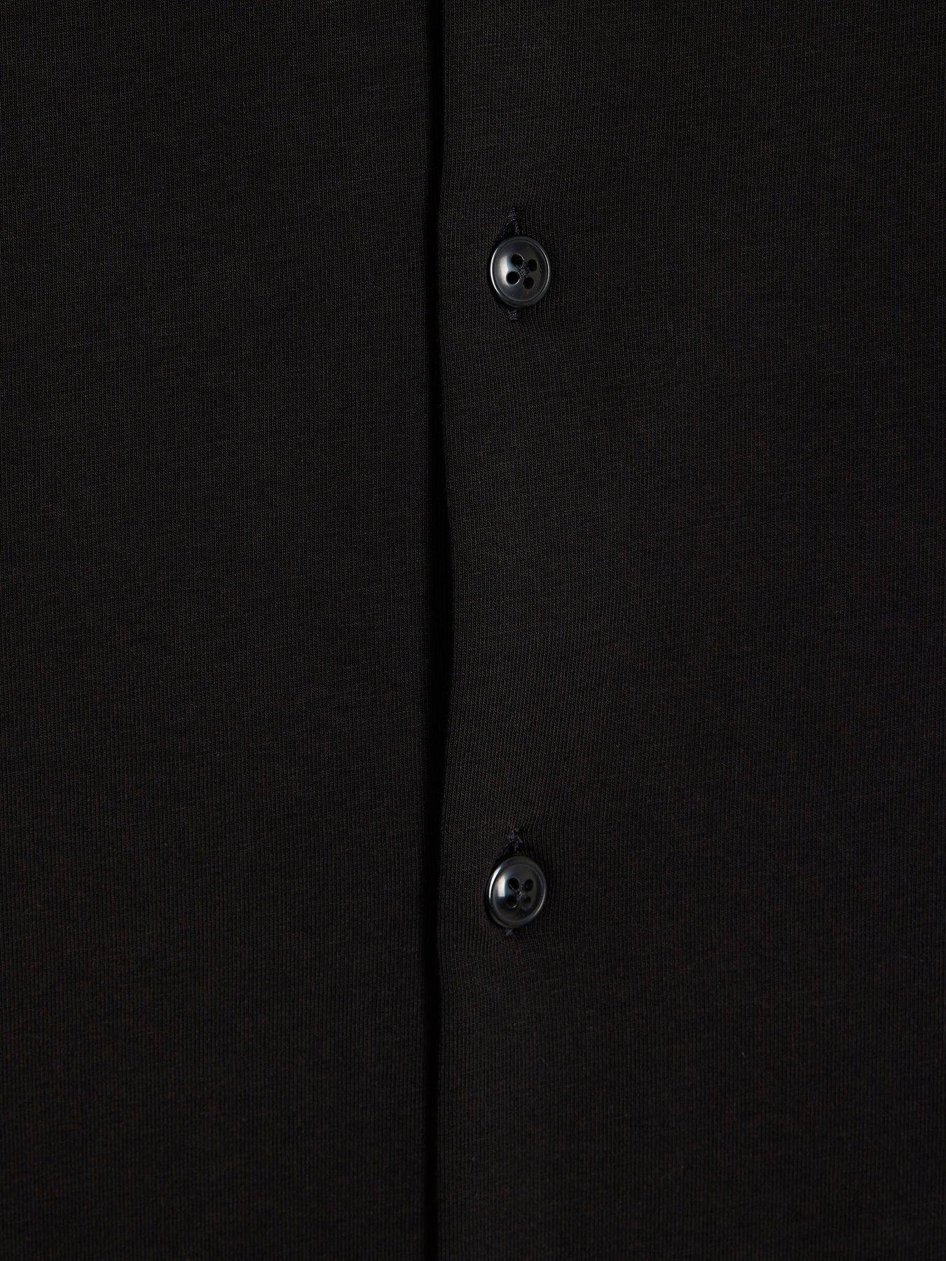 Image 6 of 6 of River Island Short Sleeve Jersey Shirt - Black