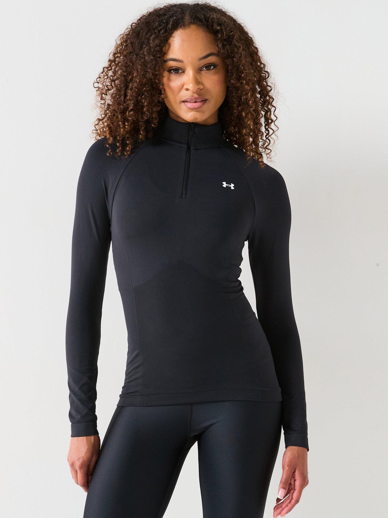 undefined Womens Training Vanish Seamless 1/4 Zip Top - Black