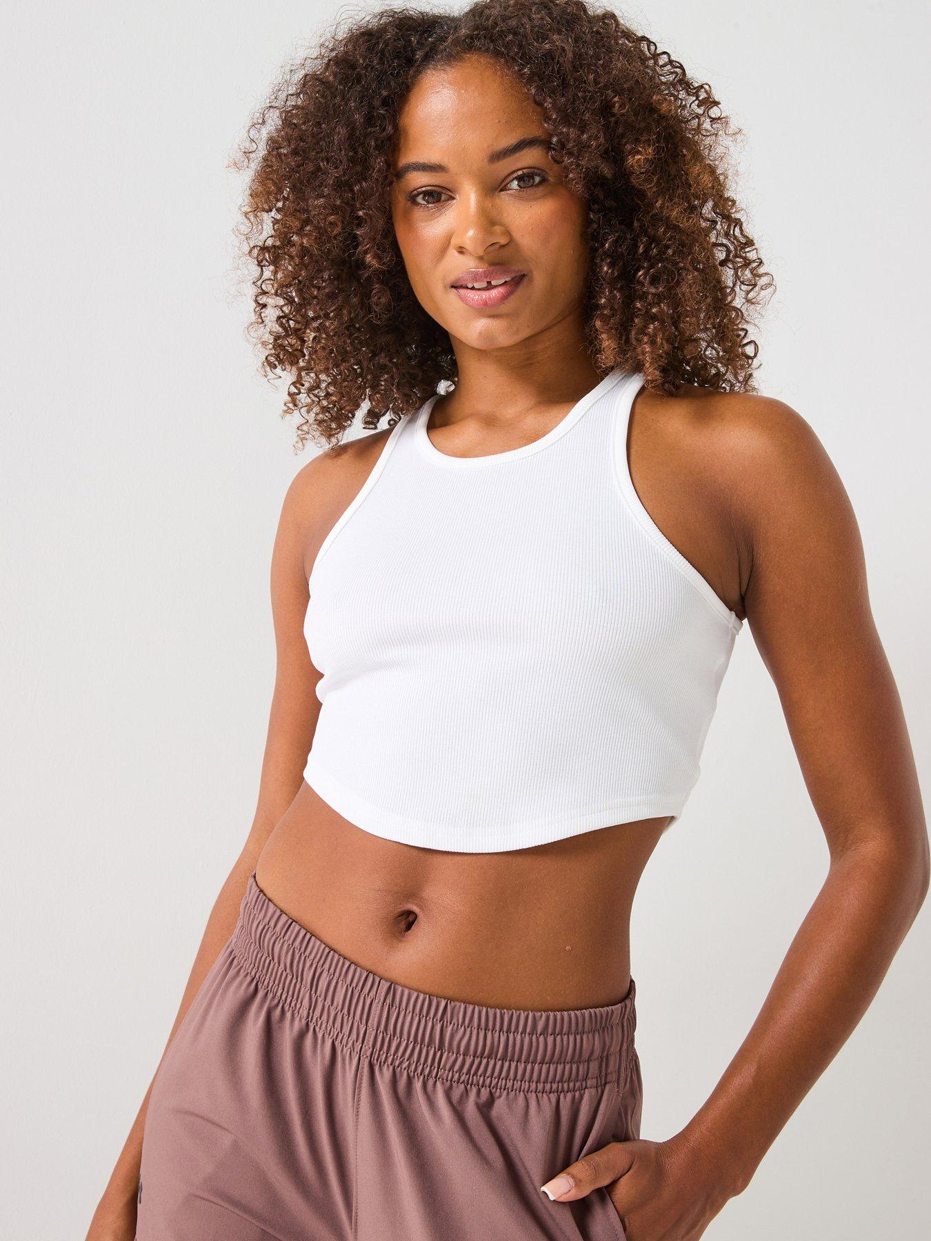 UNDER ARMOUR: Womens Training Rival Rib Cropped Tank - White