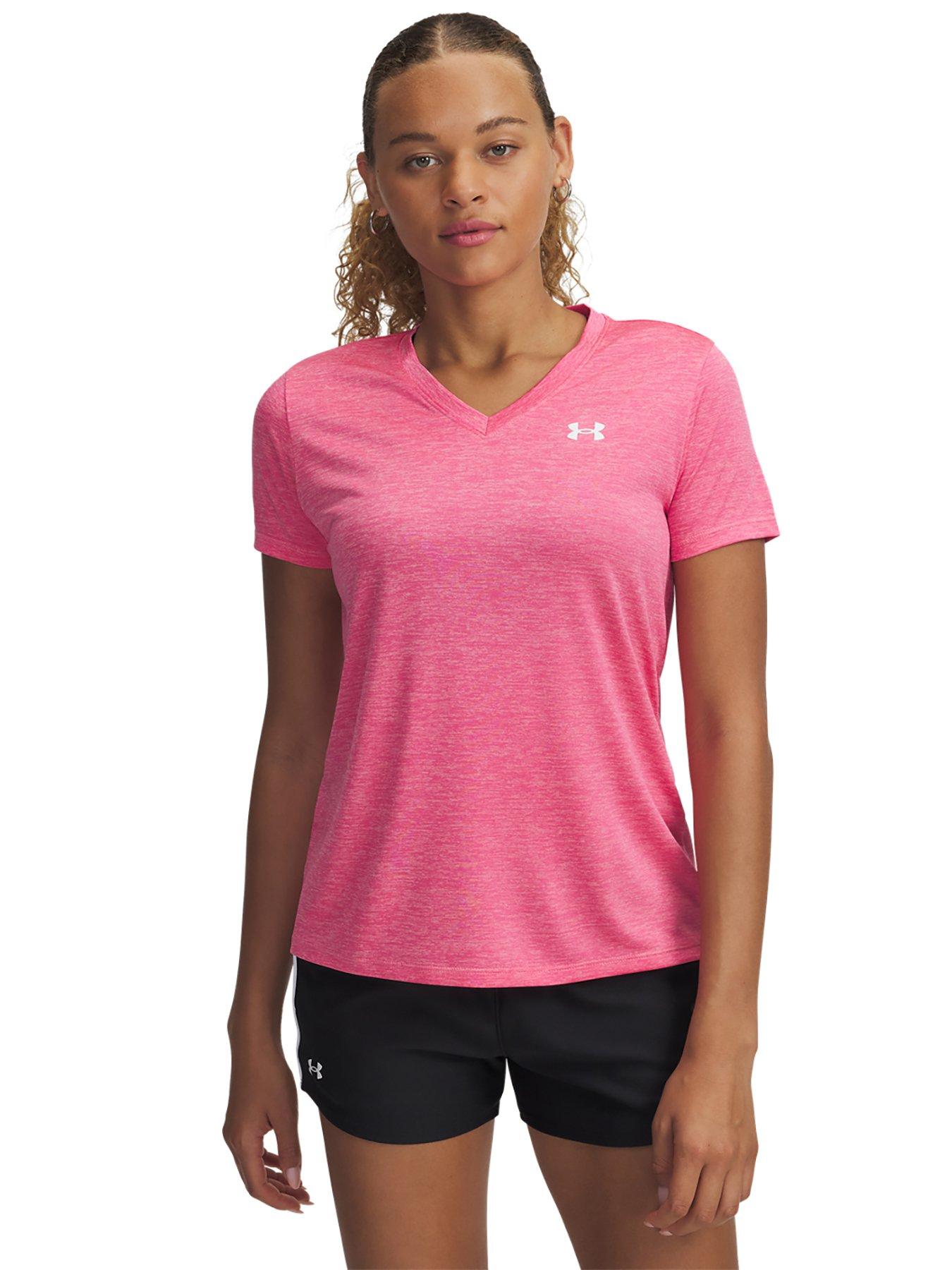 undefined Womens Training Tech Twist V-Neck T-Shirt - Pink