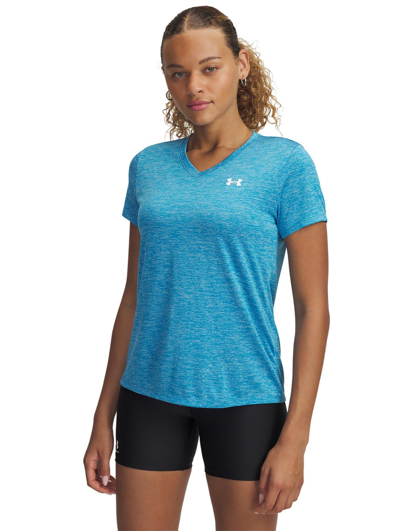 undefined Womens Training Tech Twist V-Neck T-Shirt - Blue