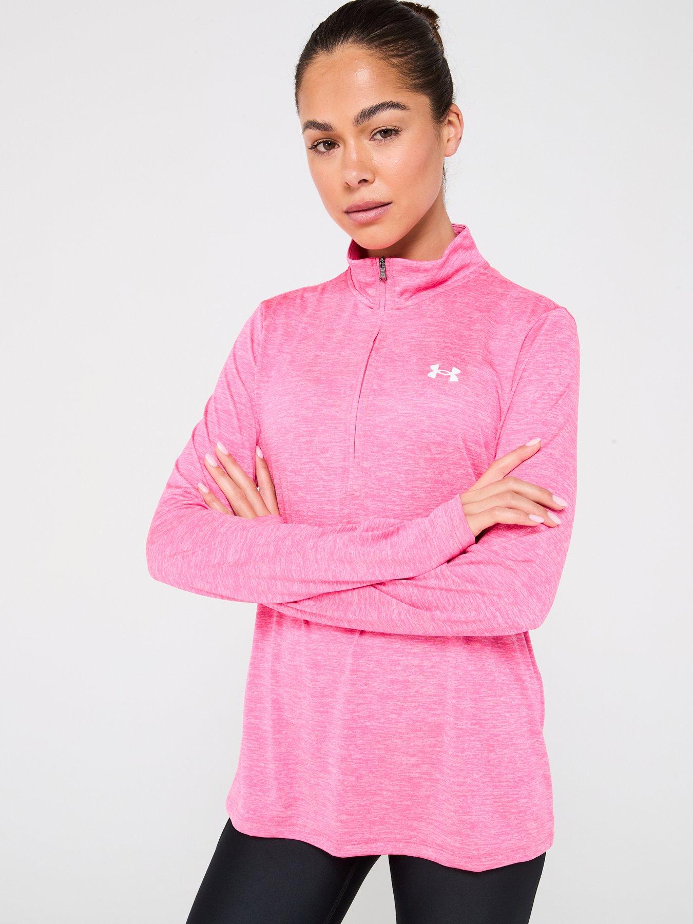 Image 1 of 6 of UNDER ARMOUR Womens Training Tech Twist 1/2 Zip Top - Pink