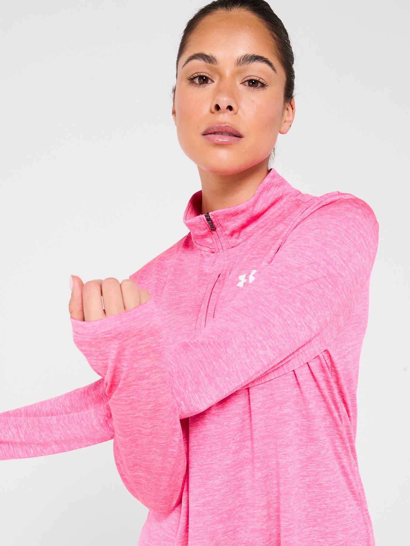 Image 4 of 6 of UNDER ARMOUR Womens Training Tech Twist 1/2 Zip Top - Pink