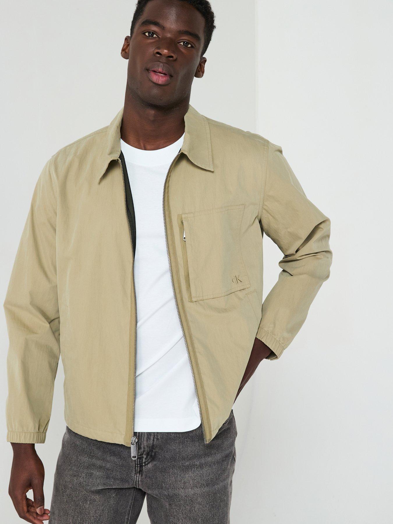 undefined Zip Thru Cotton Overshirt Jacket - Beige