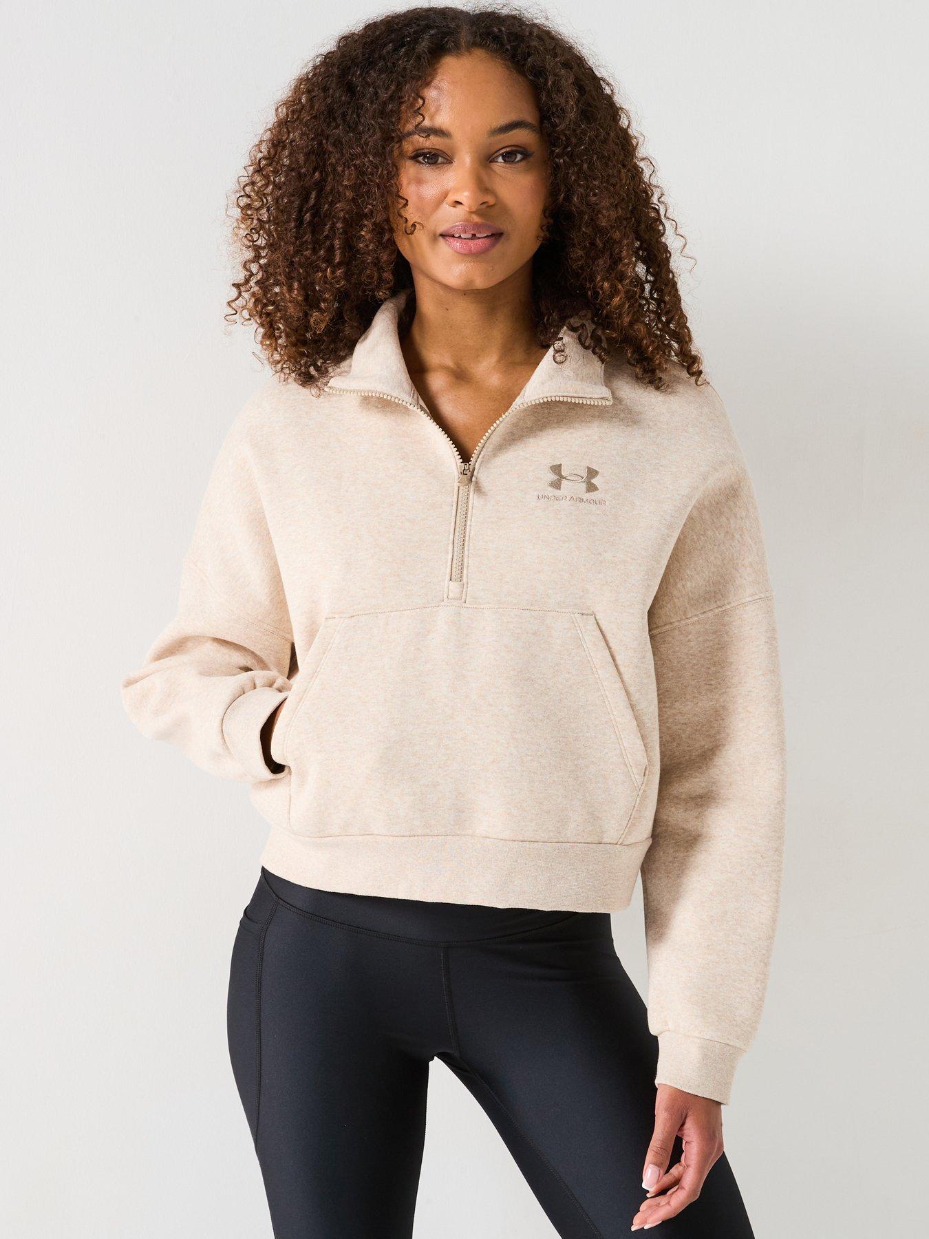 undefined Womens Training Icon Fleece Oversized 1/2 Zip - Green