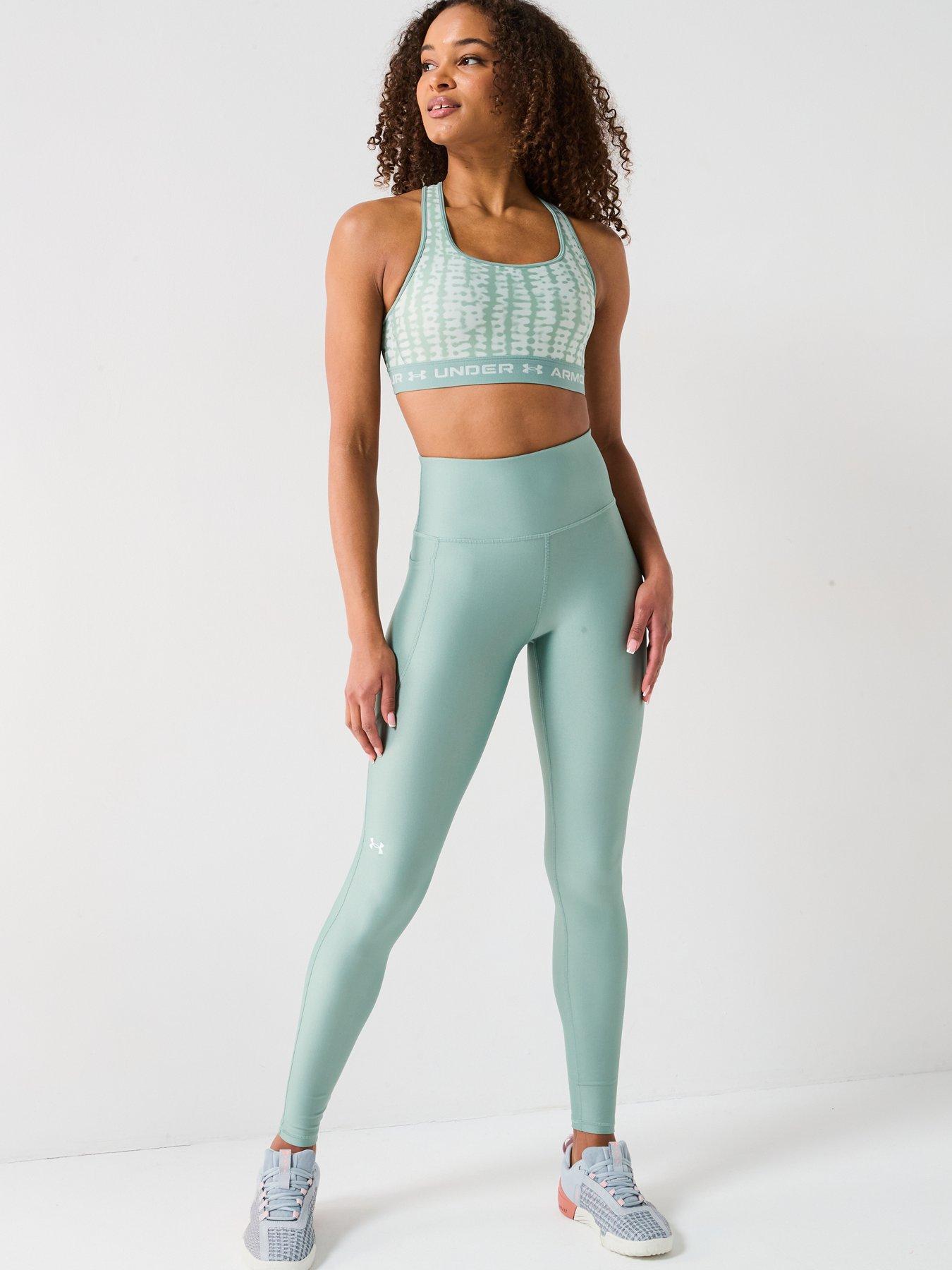 Image 3 of 6 of UNDER ARMOUR Womens Training Crossback Midi Support Sports Bra - Green