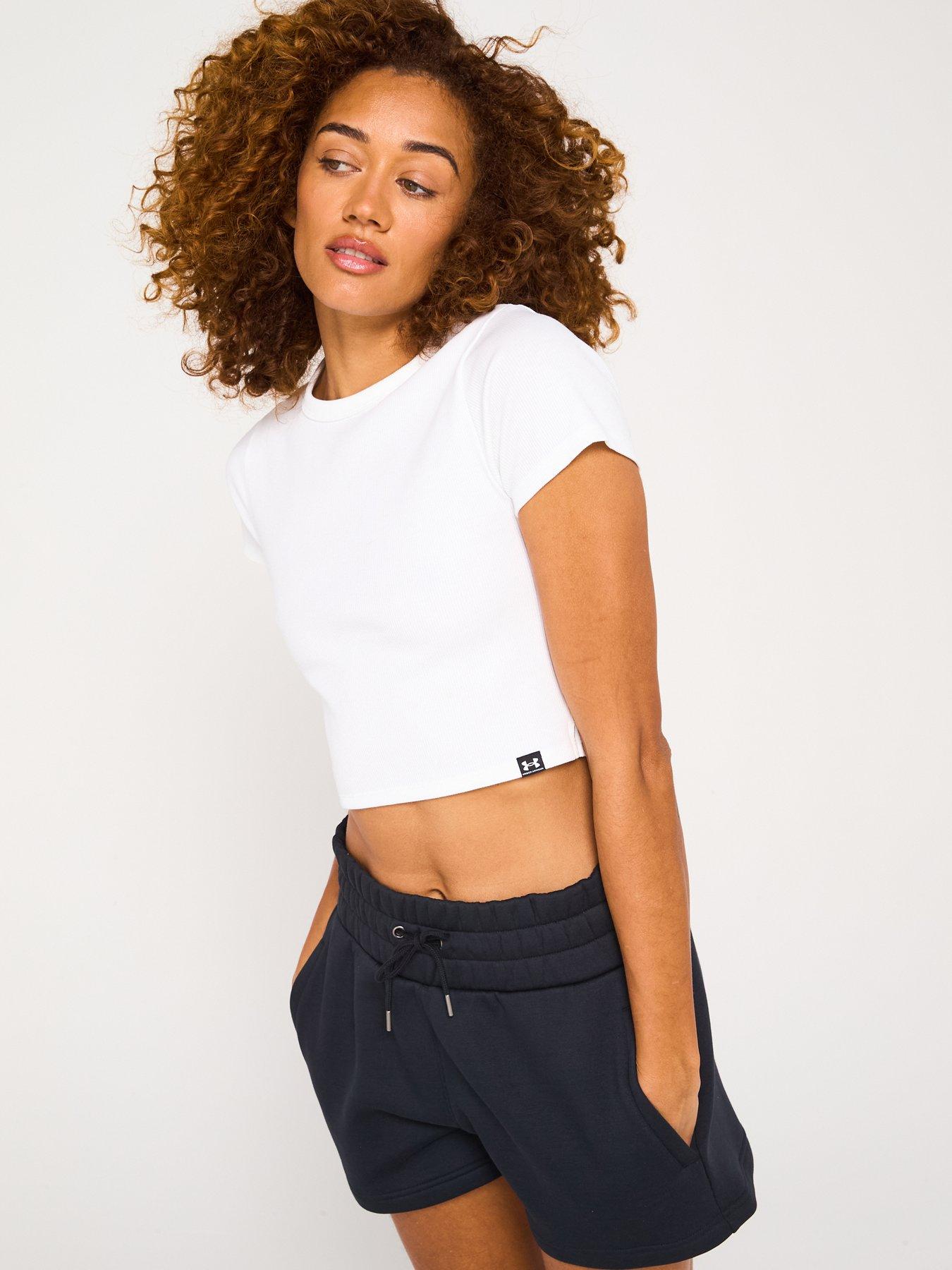 UNDER ARMOUR Womens Training Rival Rib Baby T-Shirt - White | Very
