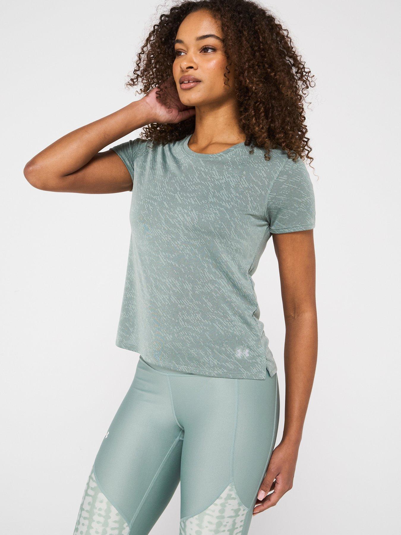 undefined Womens Running Launch Camo T-Shirt - Green