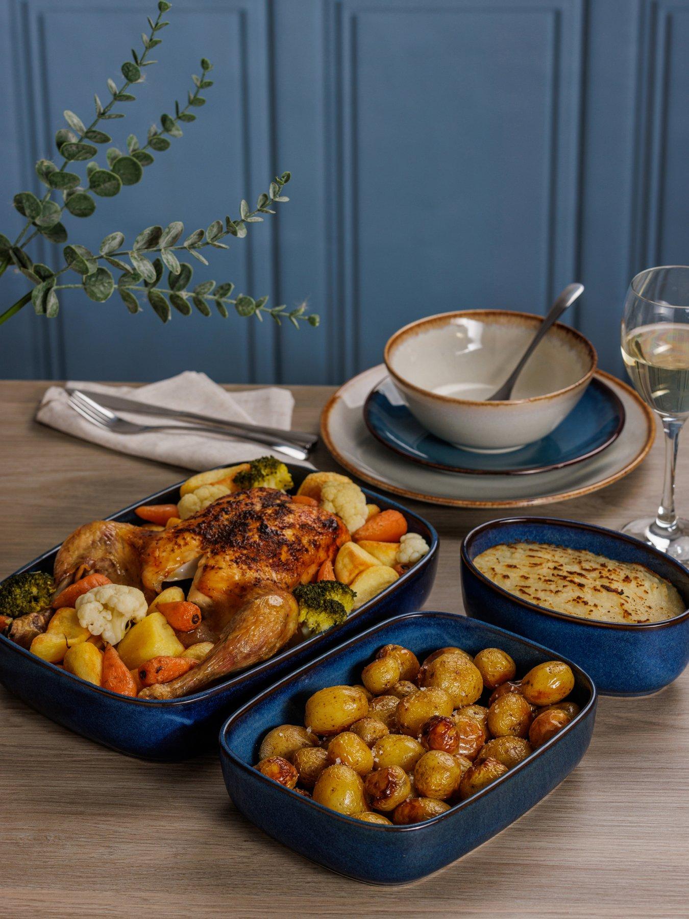 Mason Cash Reactive Set of 2 Oval Dishes in Blue