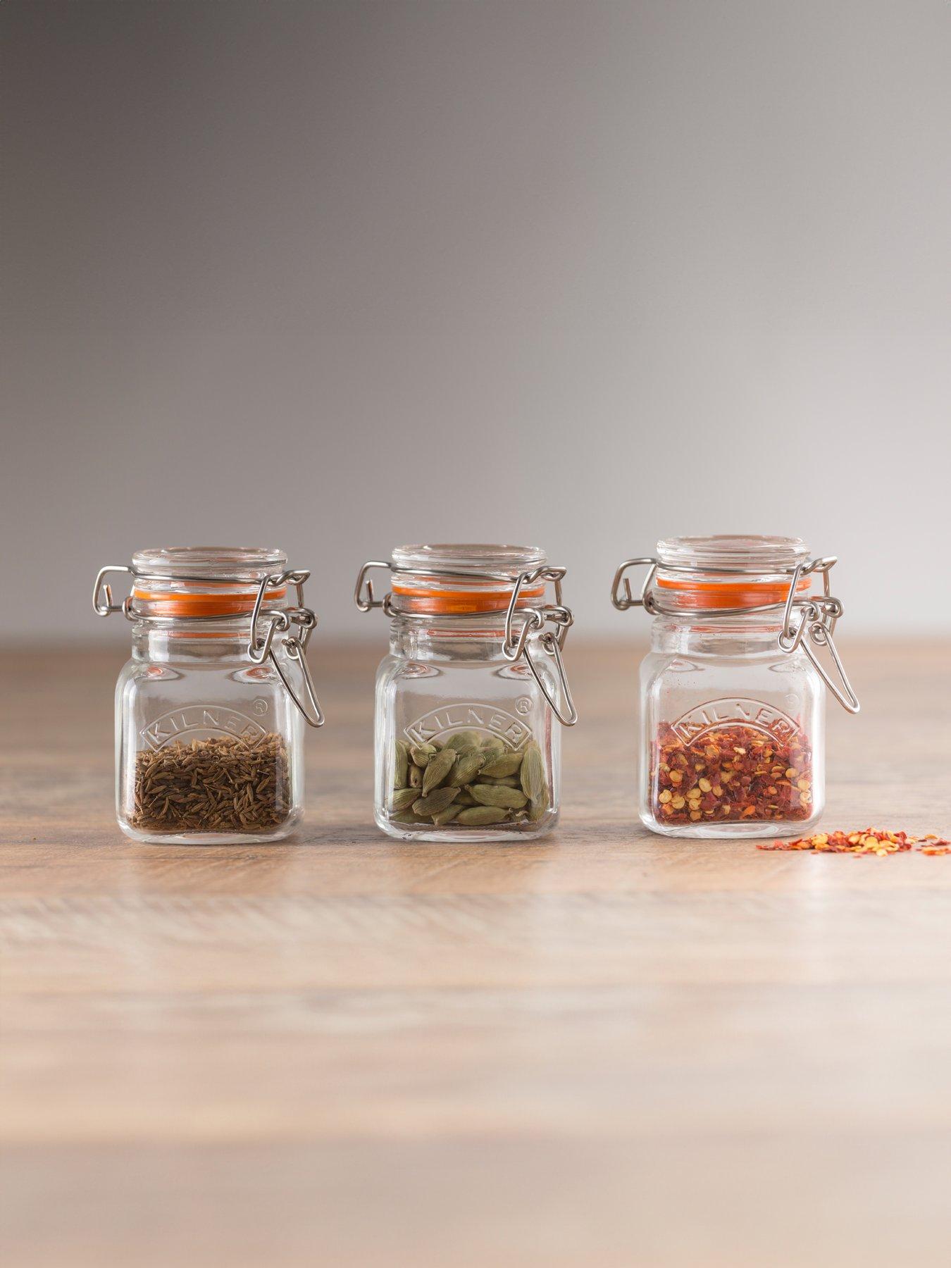 undefined Set Of 4 Square Spice Jars 70ml
