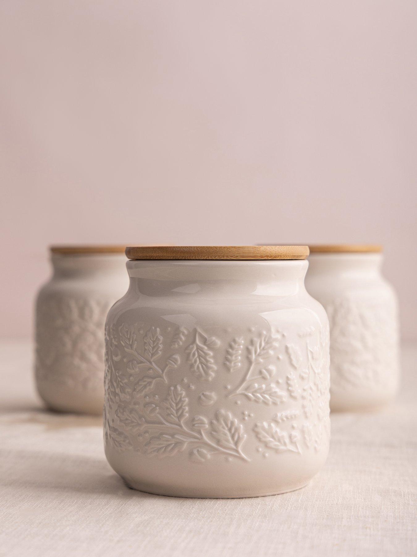 Product photograph of Price Kensington Acorn Set Tea Coffee Sugar Storage Jars from very.co.uk