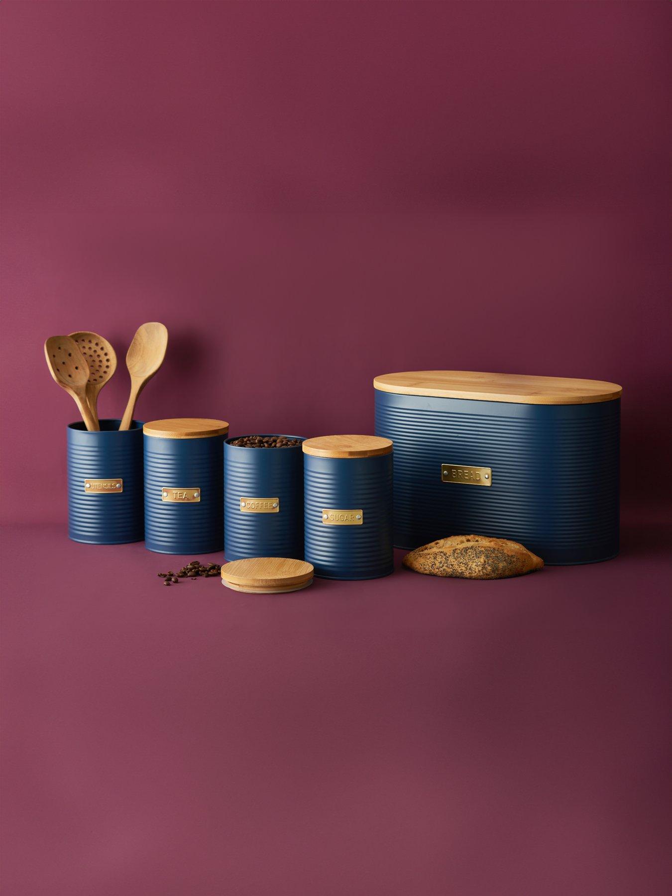 Product photograph of Typhoon Otto Navy Tea Coffee Sugar Bread Bin from very.co.uk