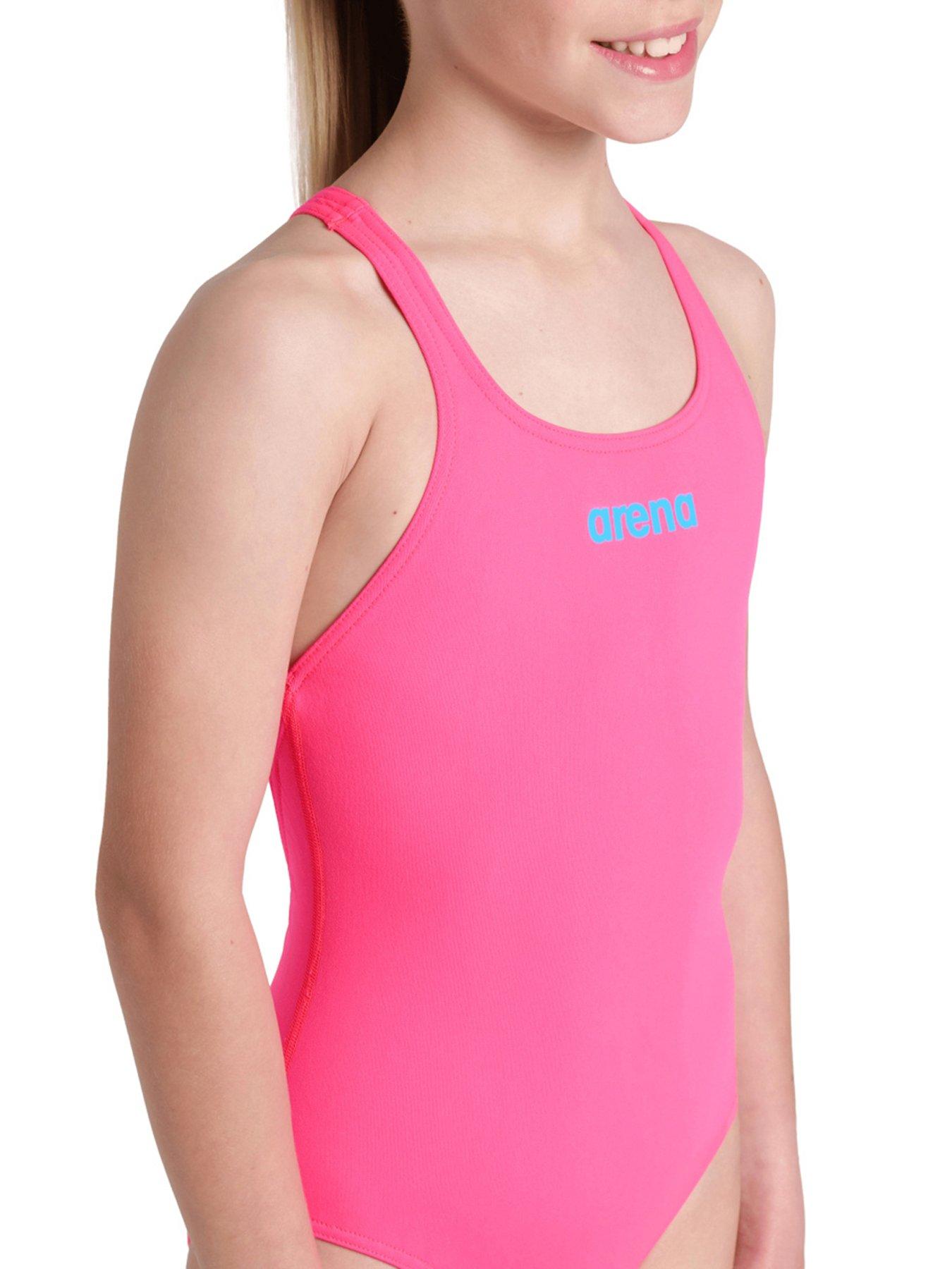Image 4 of 5 of Arena Girl's Team Swimsuit Swim Pro Solid - Pink
