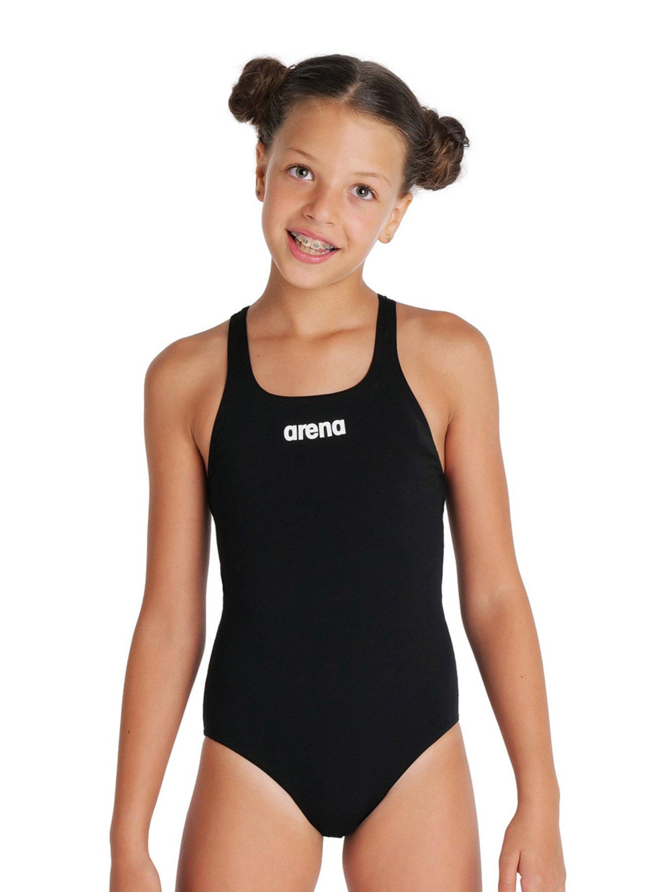 Arena Girl's Team Swimsuit Swim Pro Solid - Black