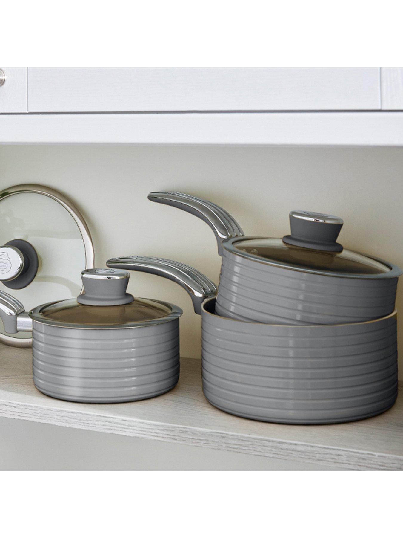 Image 3 of 4 of Swan Retro 3 Piece Saucepan Set