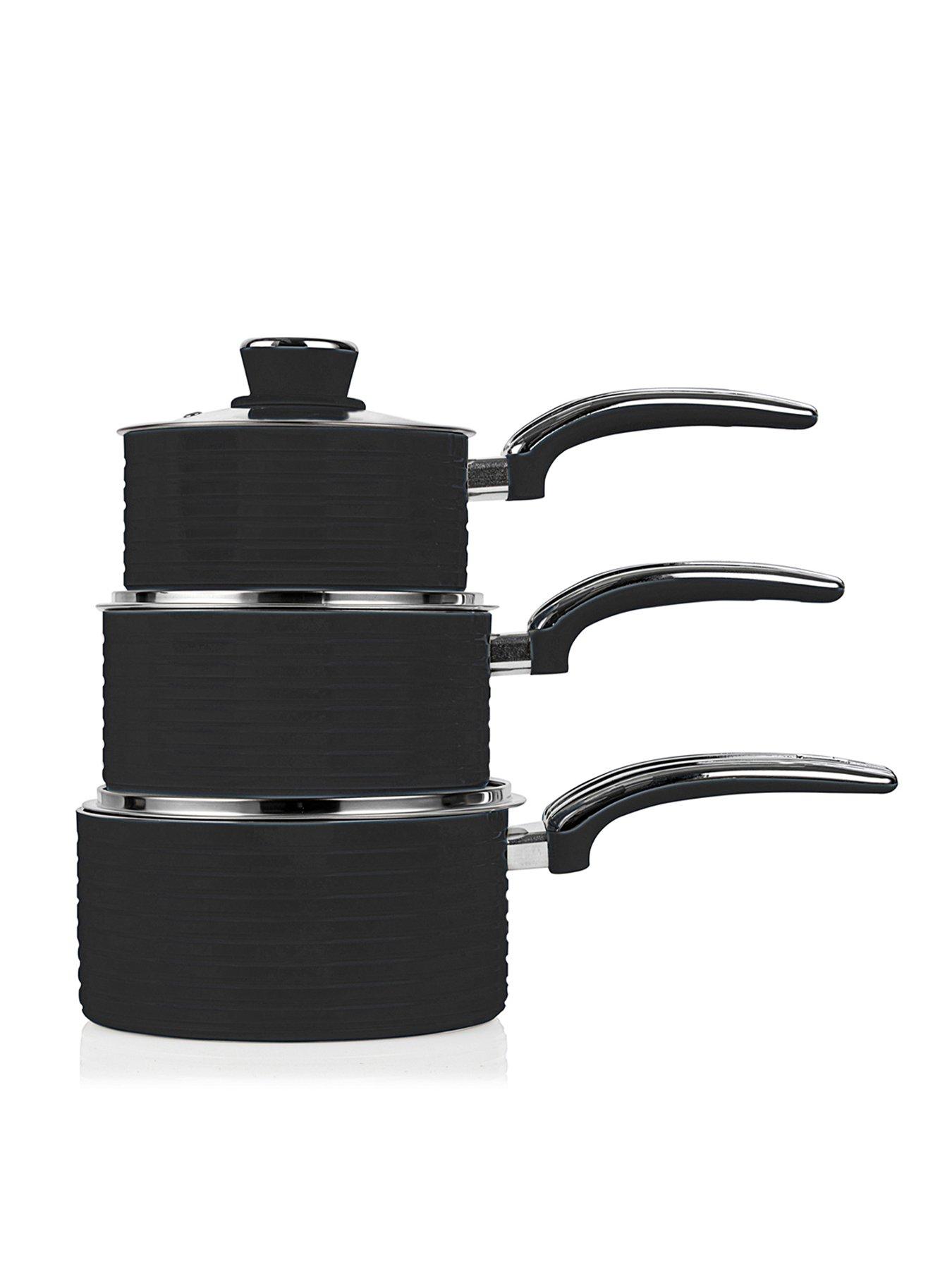 Swan Retro 5-Piece Pan Set - Black | Very