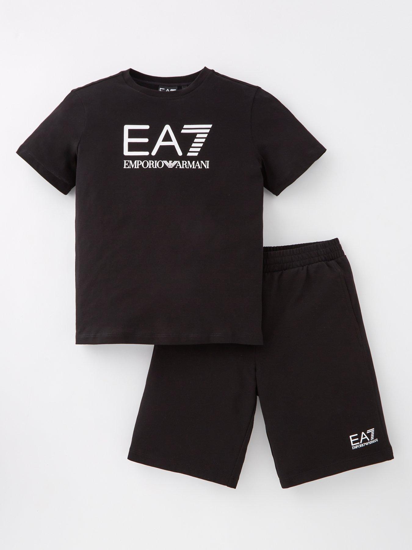 undefined Boys Visability T-Shirt And Jog Shorts Set - Black