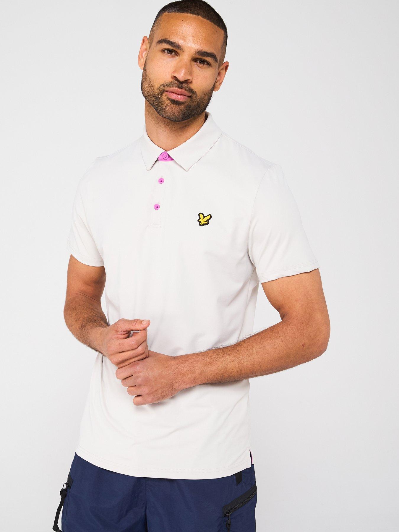 undefined Mens Contrast Placket Polo Shirt-pebble