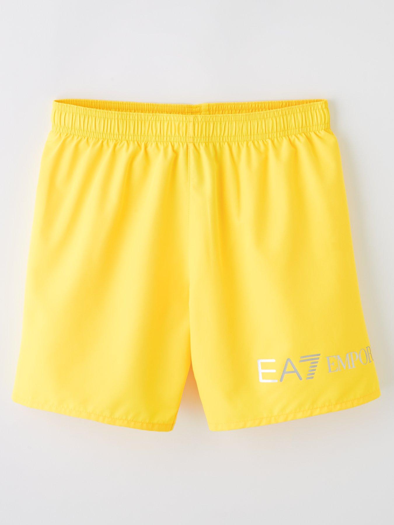 EA7 Emporio Armani Boys Extended Logo Swim Shorts - Yellow
