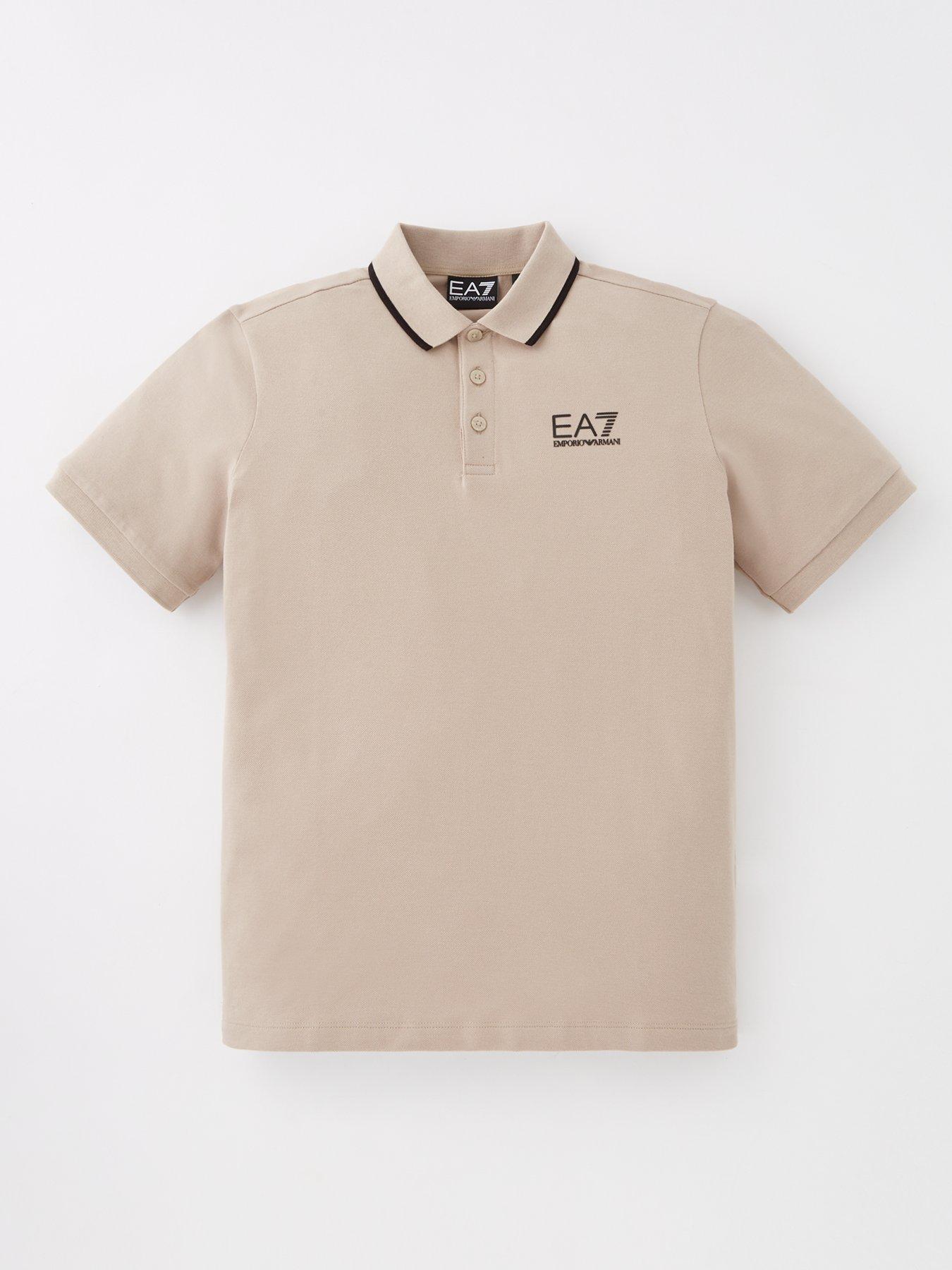 undefined Boys Core Id Pique Short Sleeve Polo Shirt - Beige