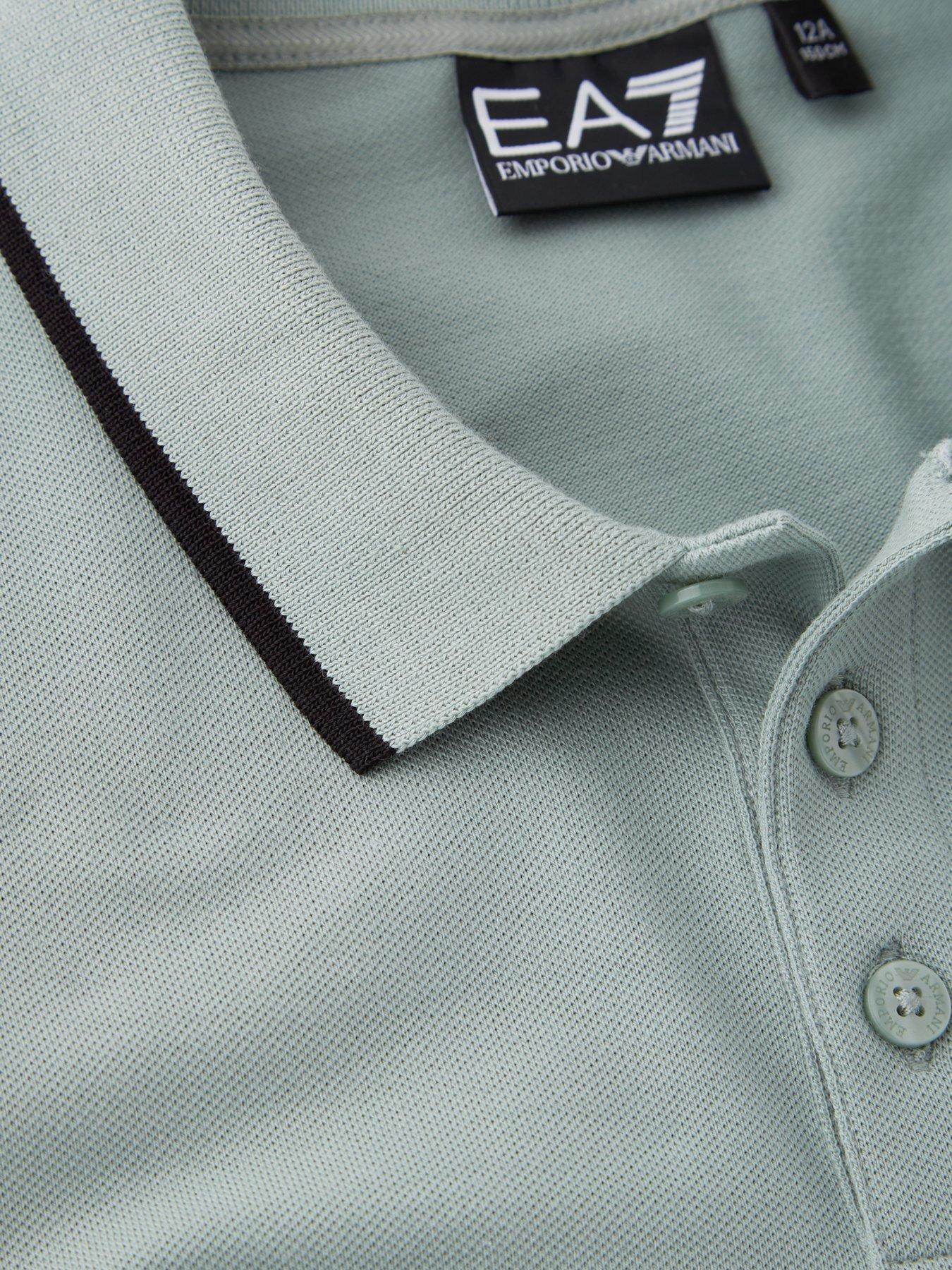 Image 4 of 5 of EA7 Emporio Armani Boys Core Id Pique Short Sleeve Polo Shirt - Green